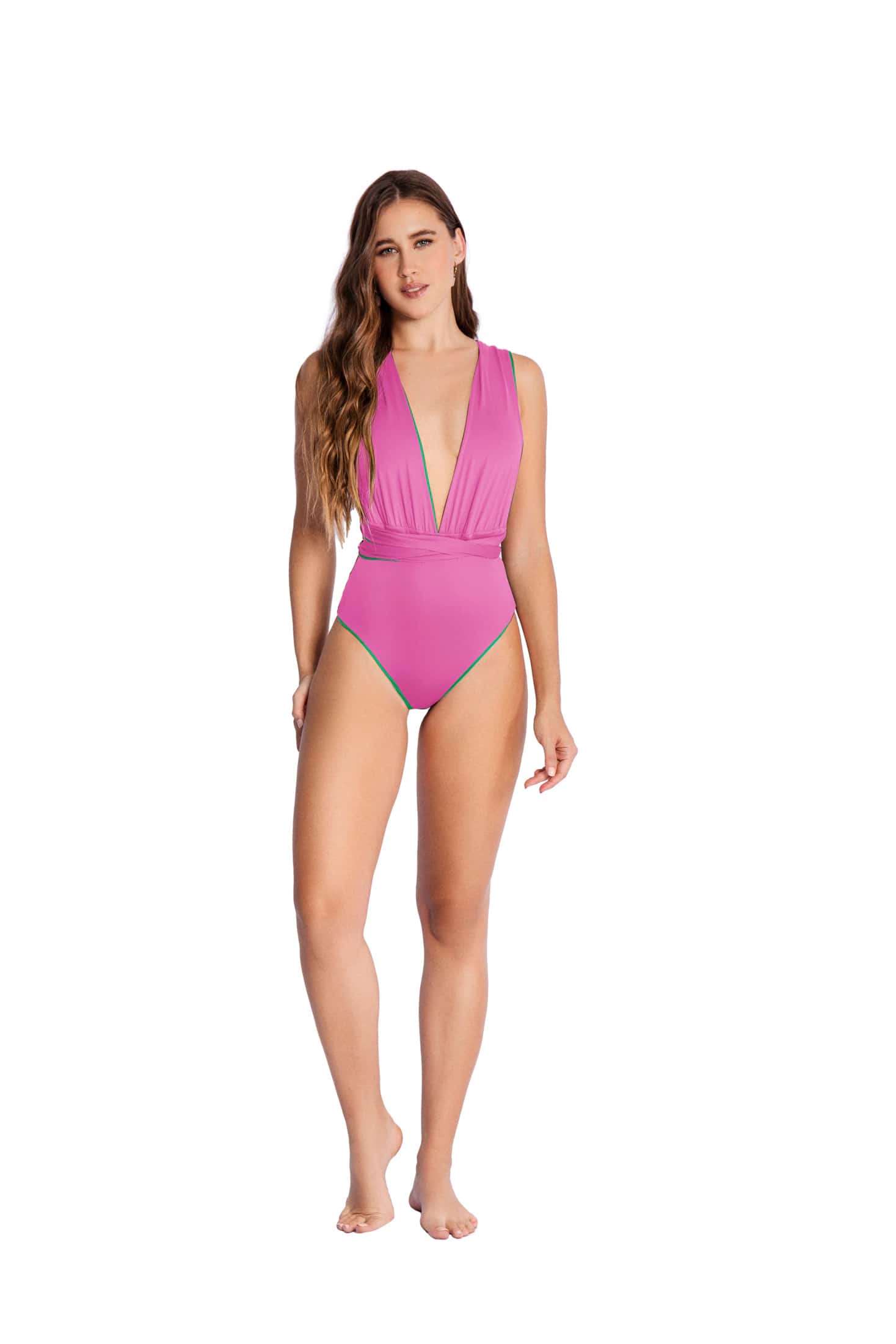 VESTIDO DE BAÑO ENTERO MULTIFORMAS ROSA