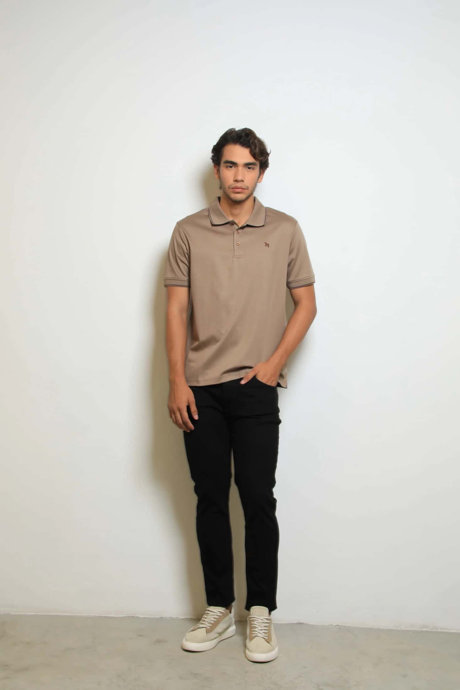 Polo Fashion Mercerizada Café/Verde