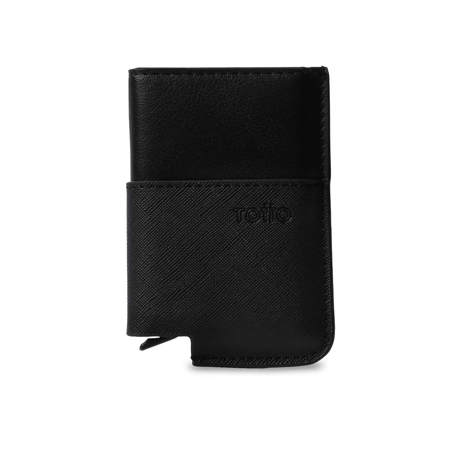 Portadocumentos Inteligente Saffiano con RFID Blocker Negro