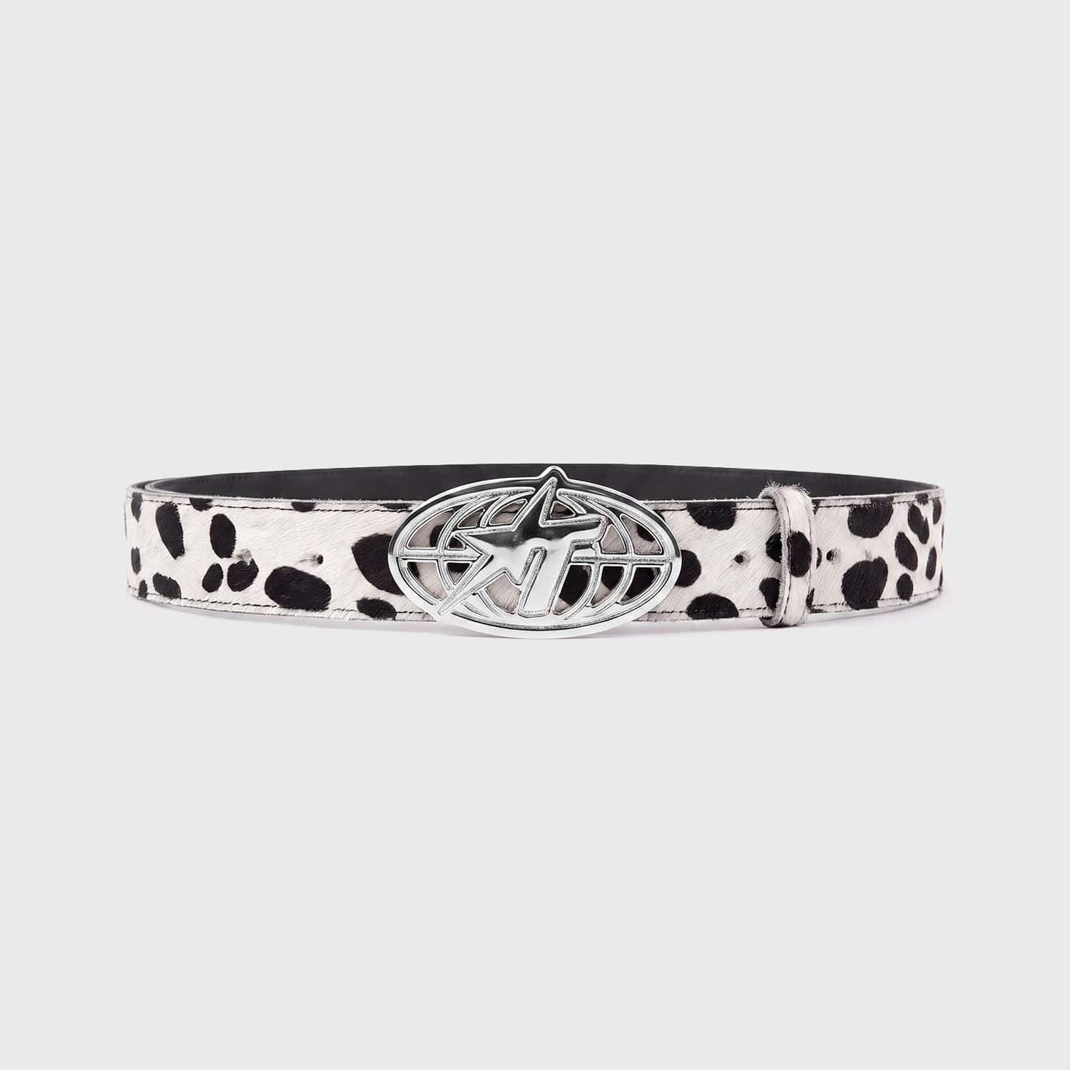 Cow Texture Belt - Black/White