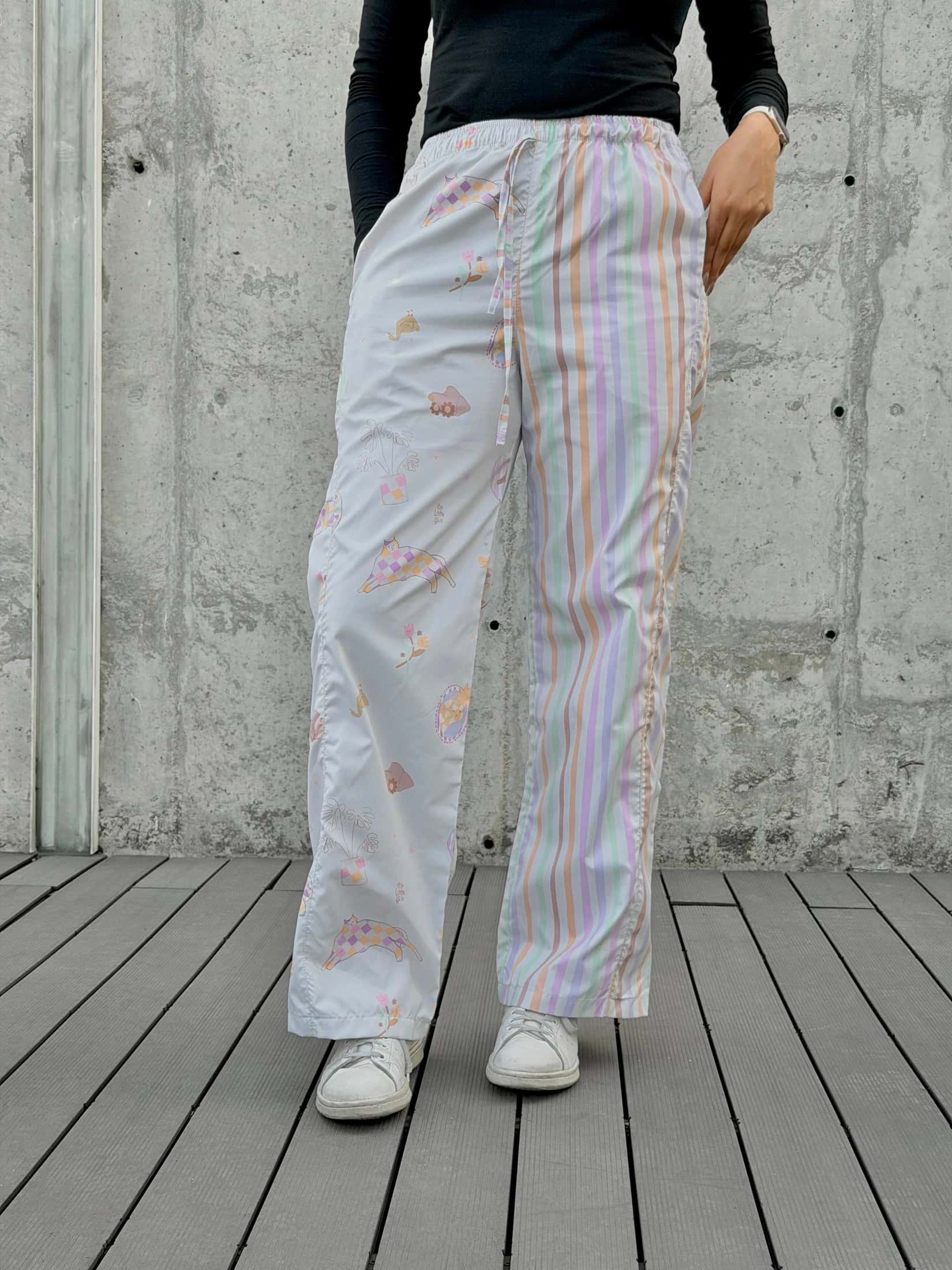 Pantalón Crema Combinado