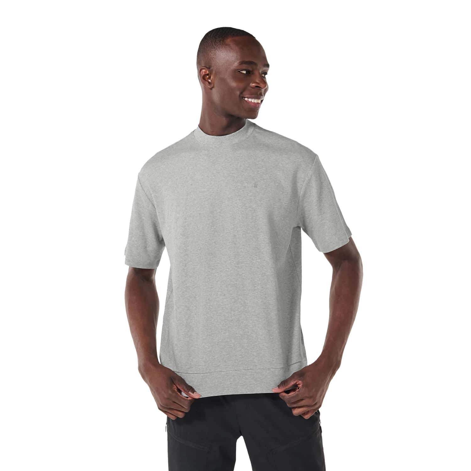 Camiseta para Hombre Unicolor Cobrizo Manga Corta Gris