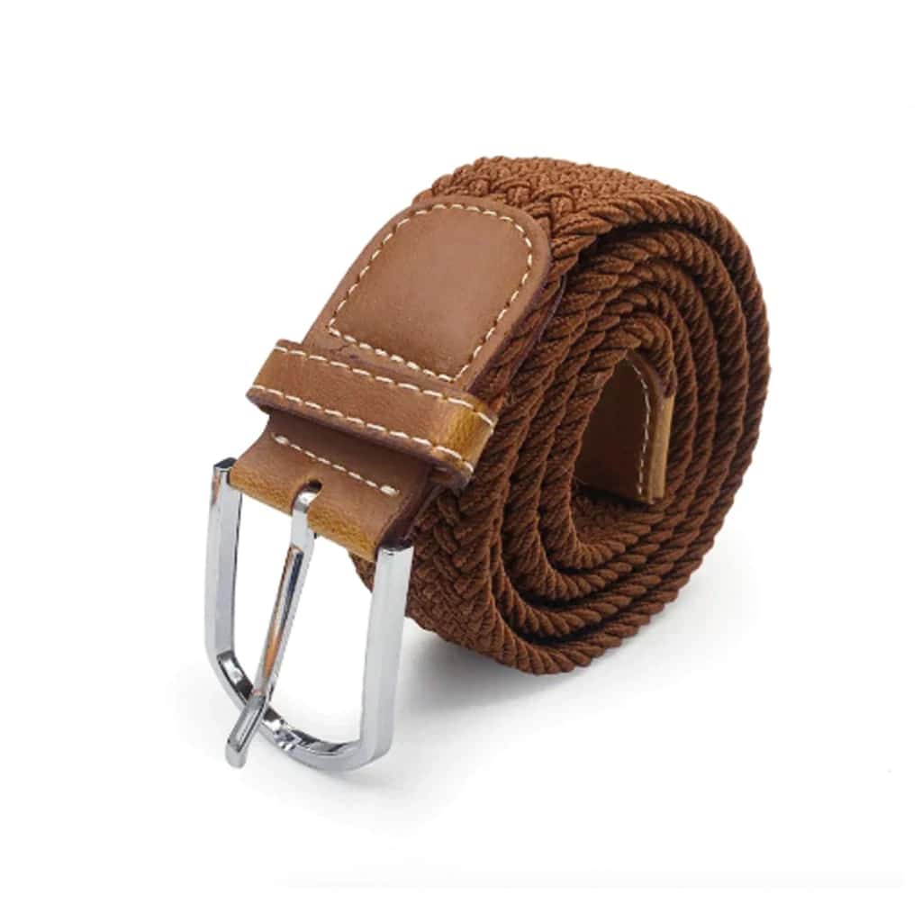 Cinturón trenzado para hombre Café