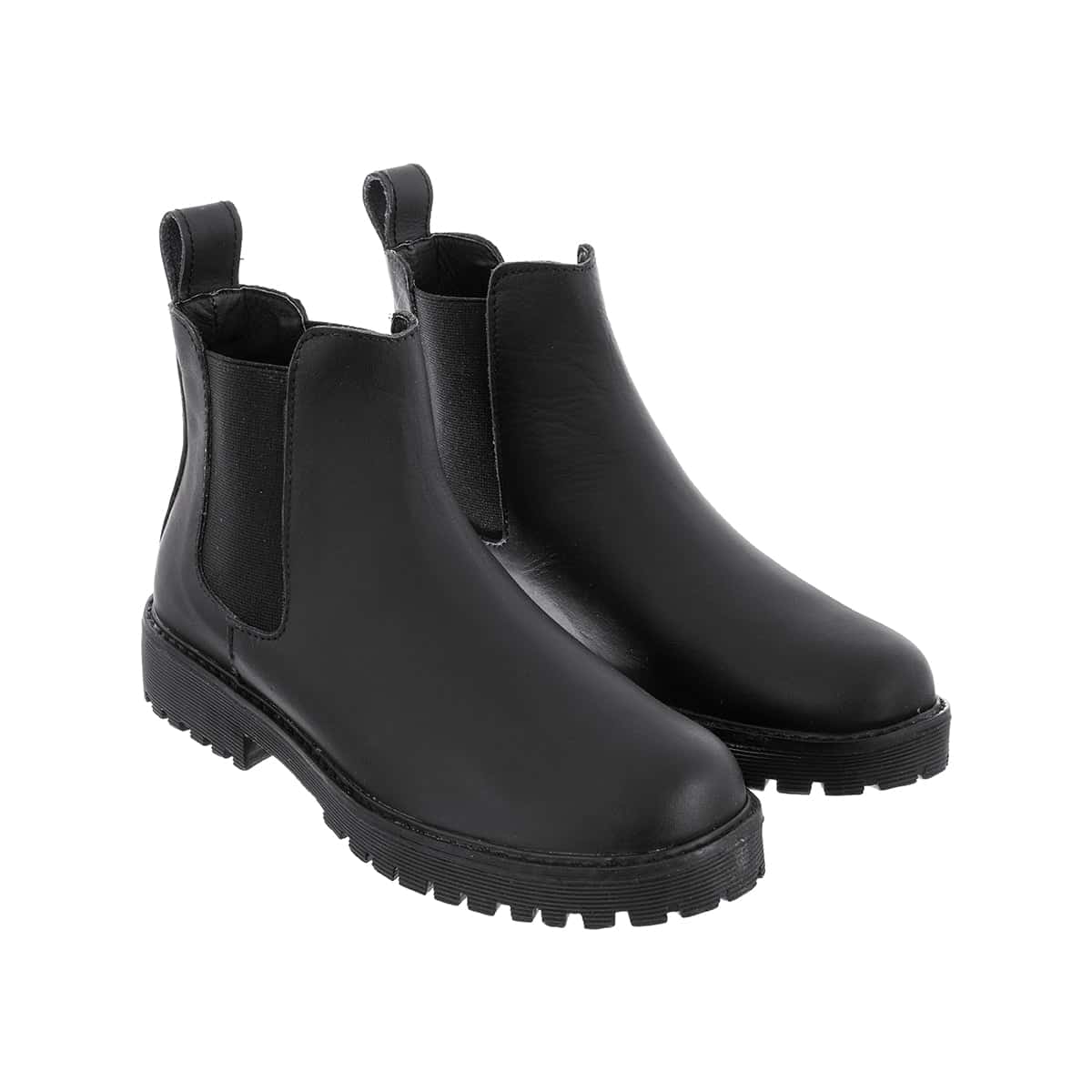 Botas Chelsea Sol Mujer Cuero Graso Negro