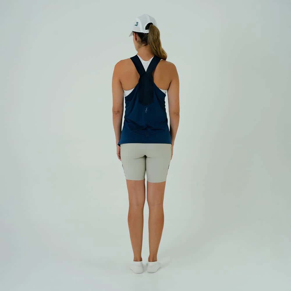 CAMISETA RUNNING MANGA SISA PACELINE AZUL OSCURO PARA MUJER - miniatura 2