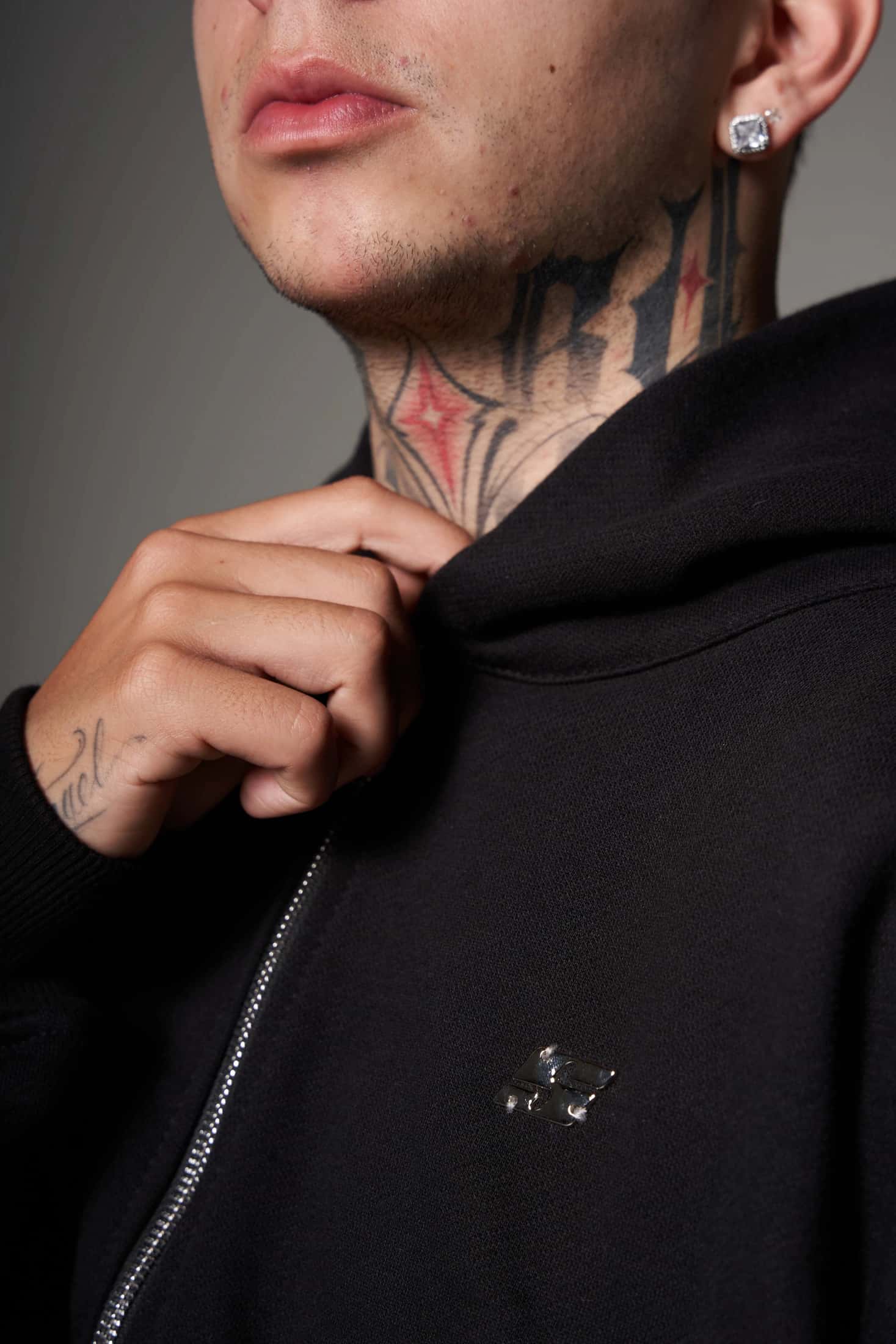 Double Zip Hoodie Boxy fit Red lights - miniatura 6