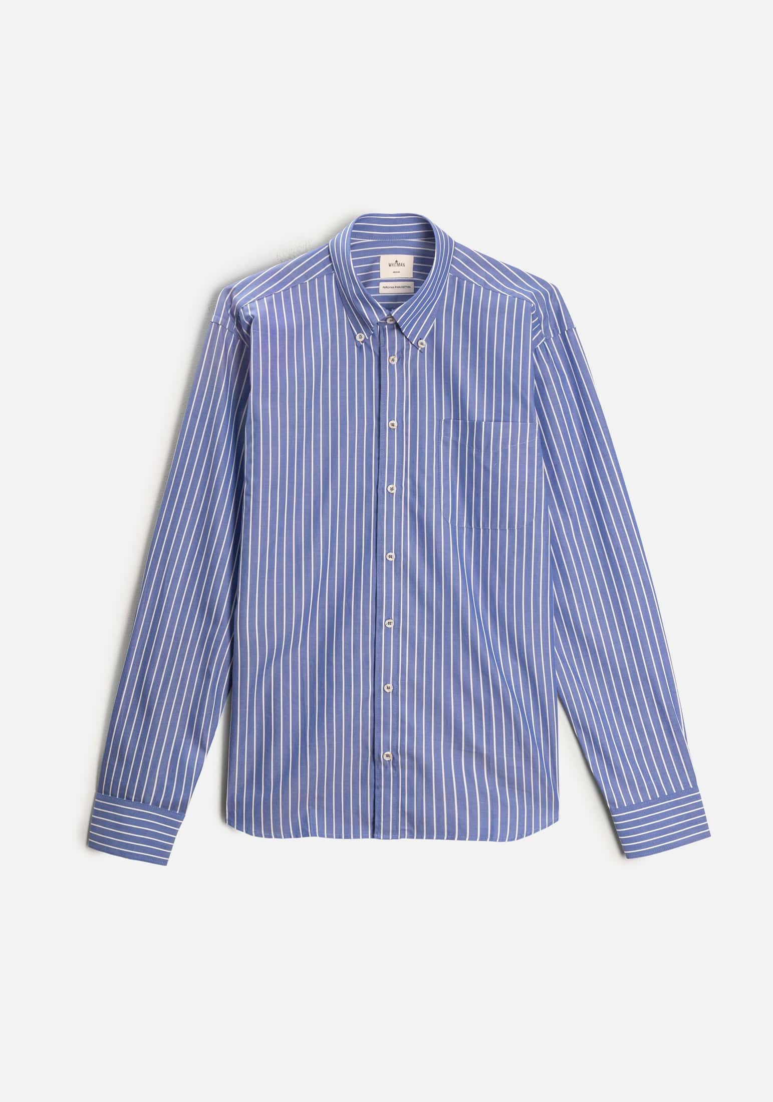 Camisa H CBD Rayas Bols Anc Azul Medio