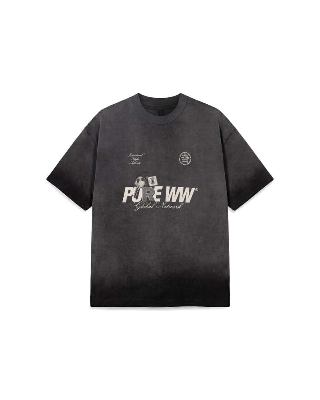 ACROSS THE LINES WASHED BLACK KEY T-SHIRT - miniatura 1