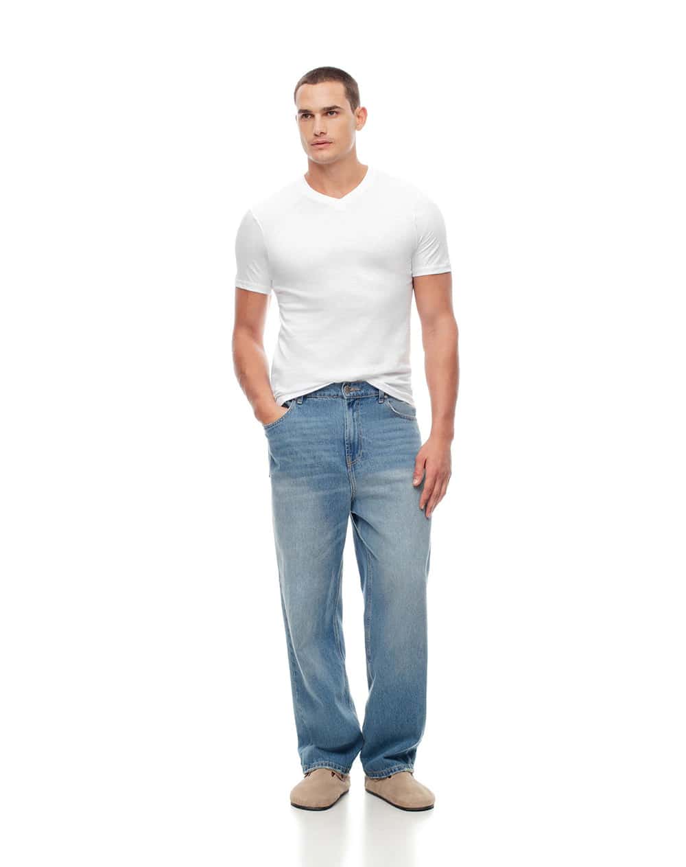 Camiseta slim algodón jersey x2unds blanca hombre