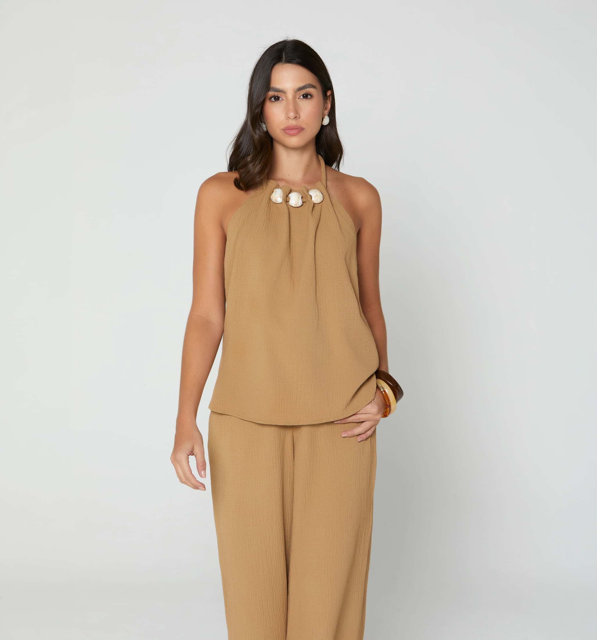 Blusa halter de amarre en cuello