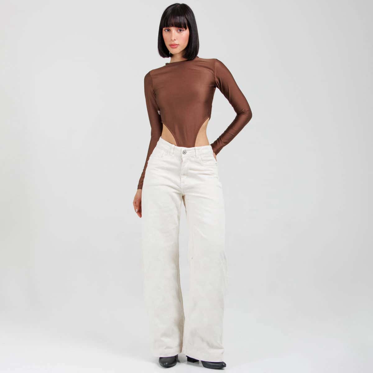 Jean Wide Leg Marfil Ax-3107 Rigido Premium