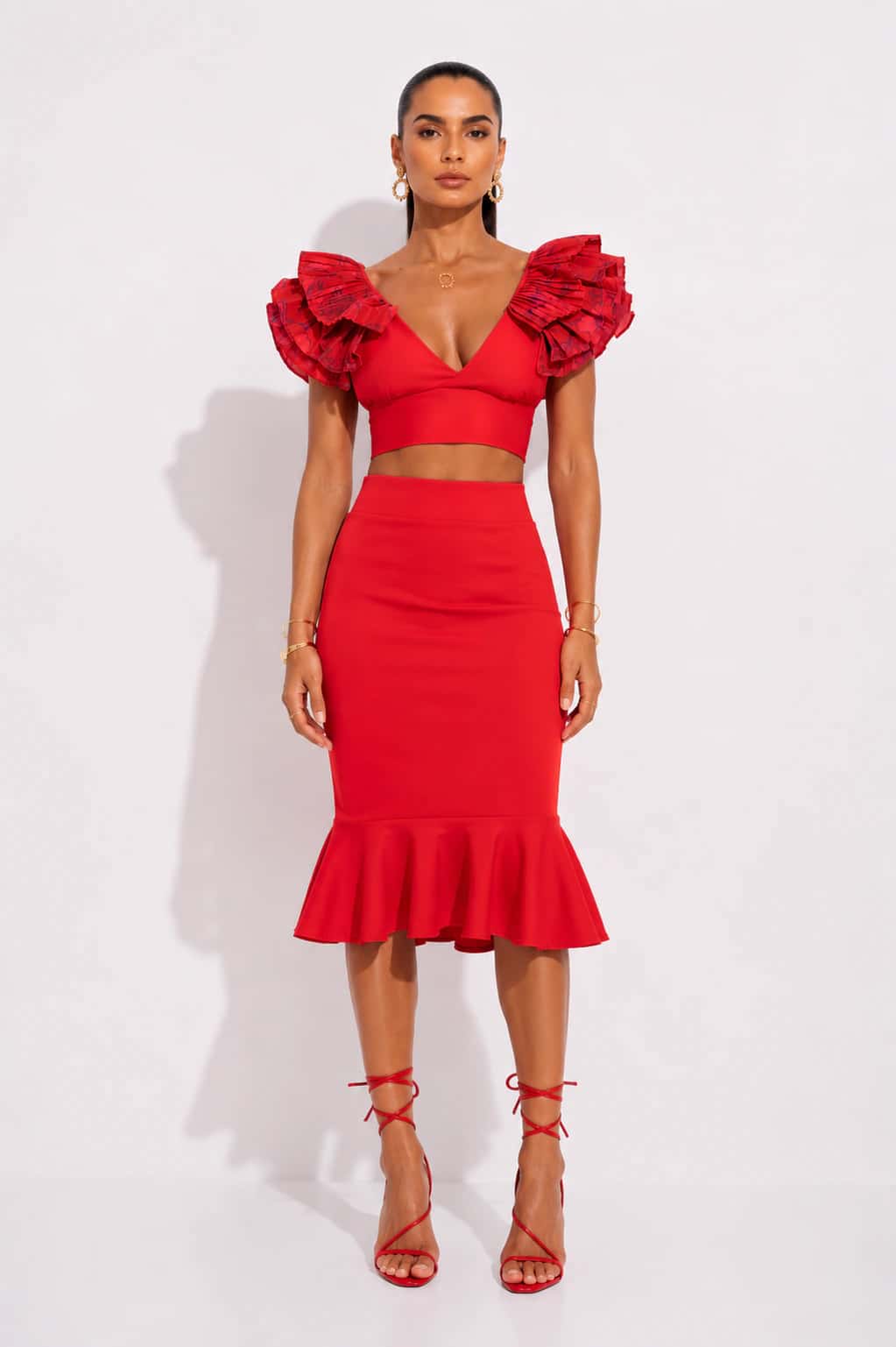 Falda Bardot Rojo - miniatura 1