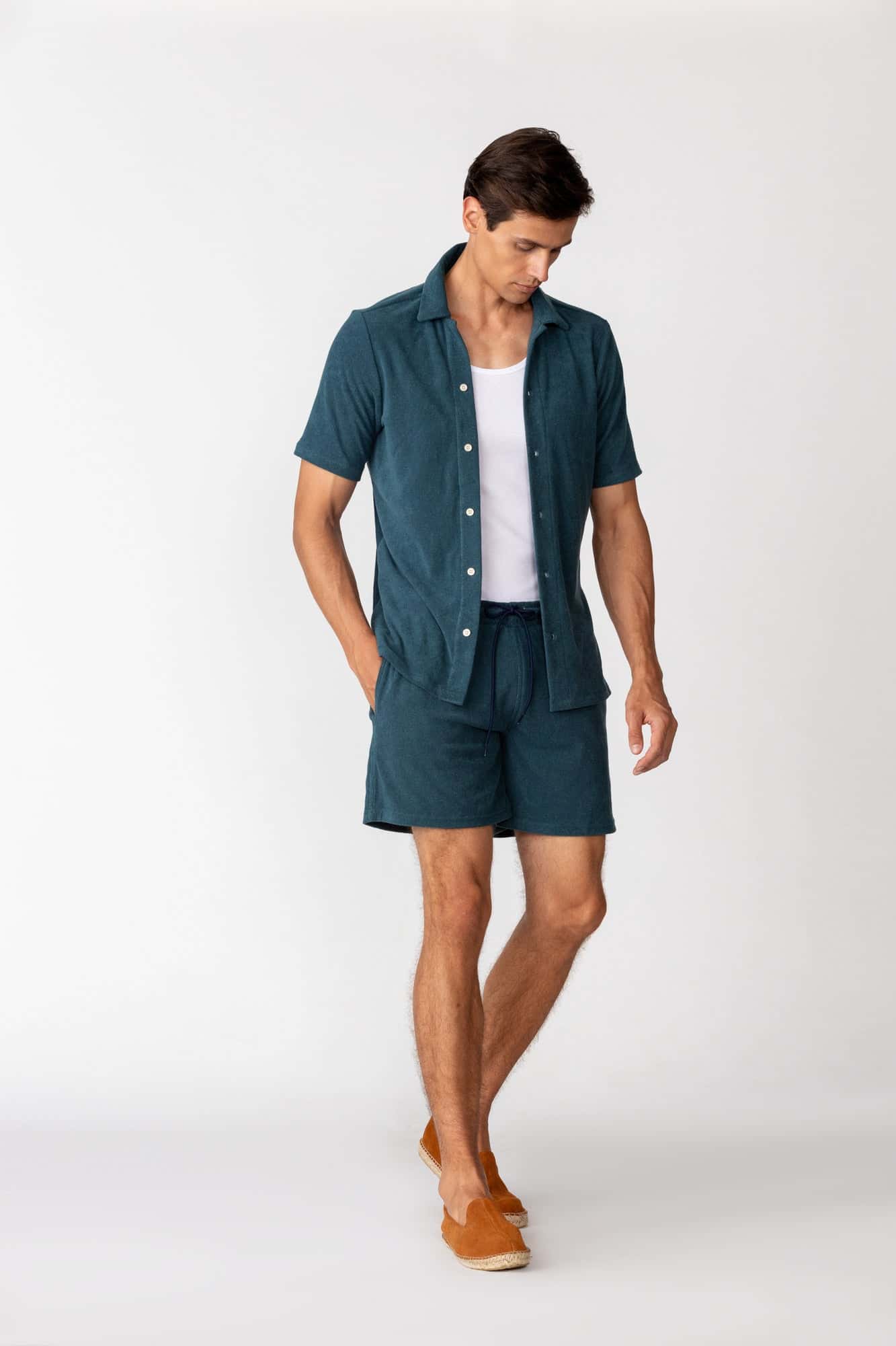 Men's hemp shorts petrol green