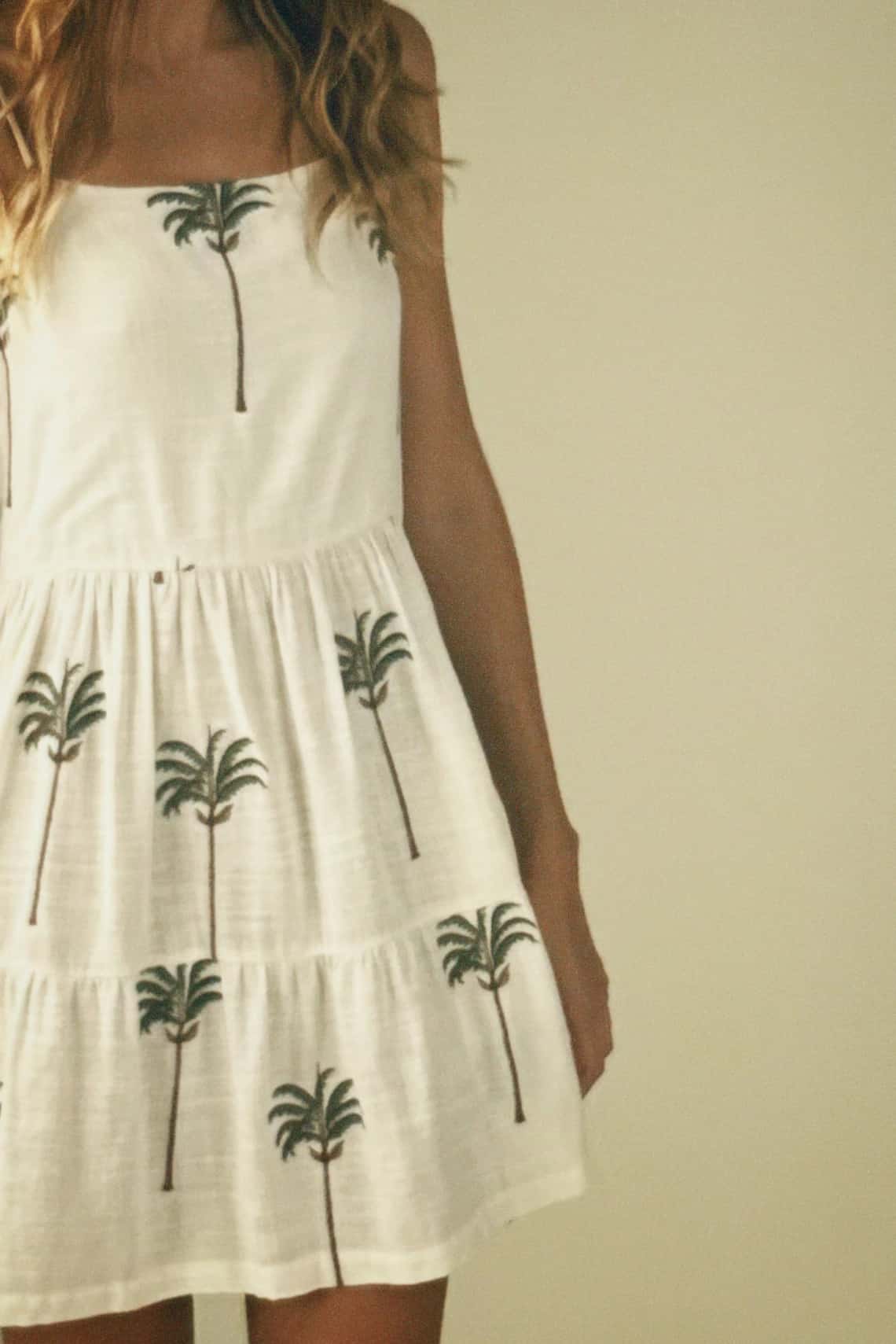 Ivory Summer Palms Utopia Dress