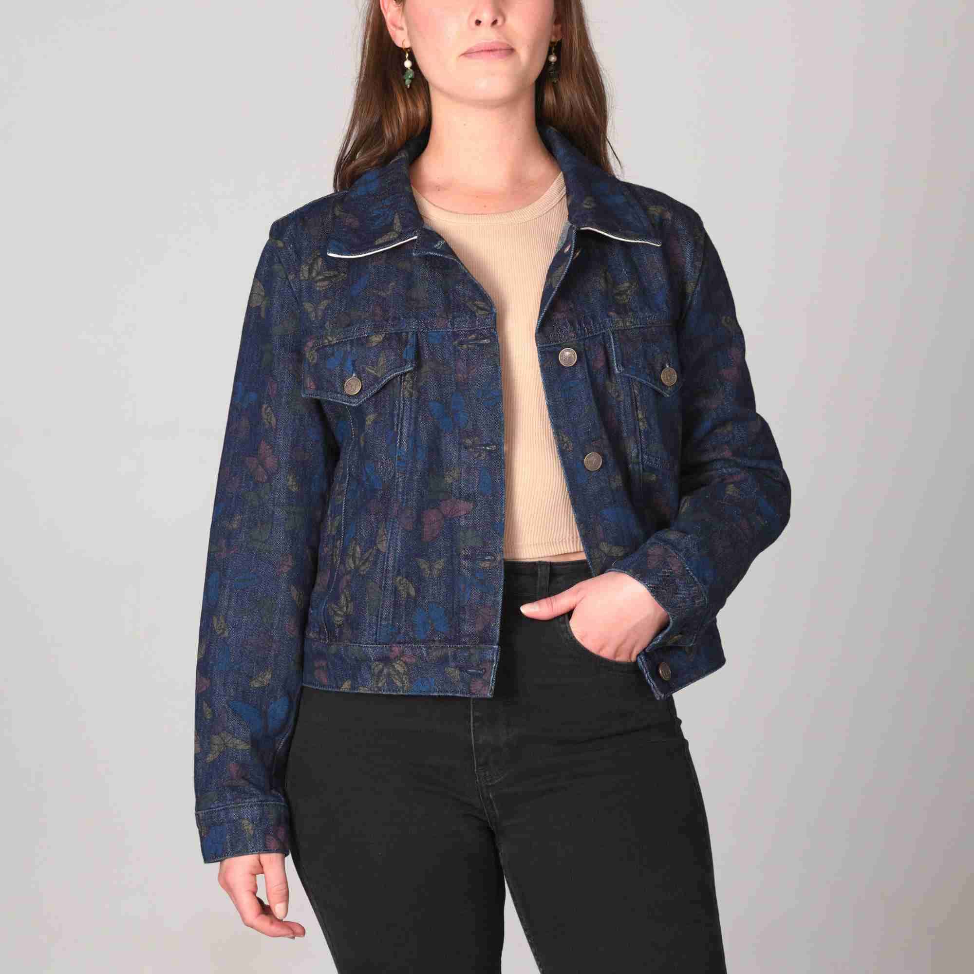 Chaqueta Trucker Alas Jaspeado Monteazul