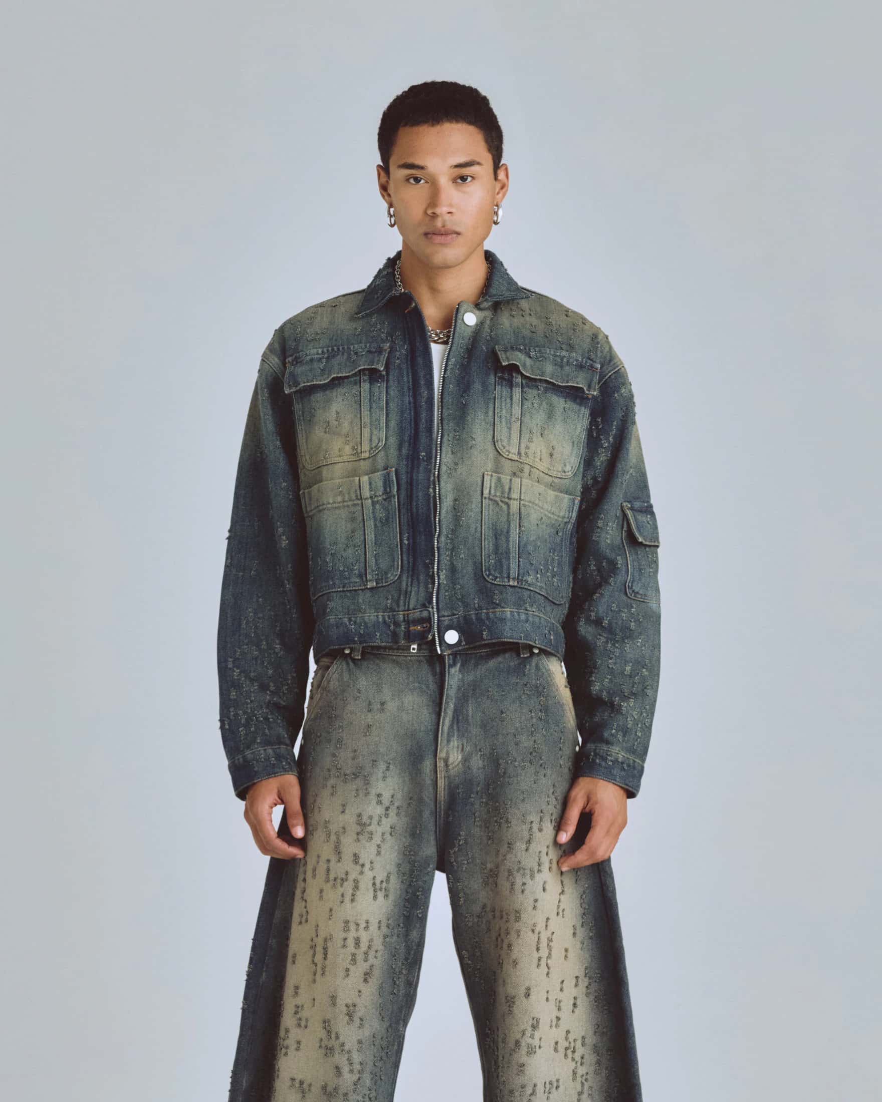 Agnus Dei Undrgld Ripped Jacket Dirty Blue - miniatura 2