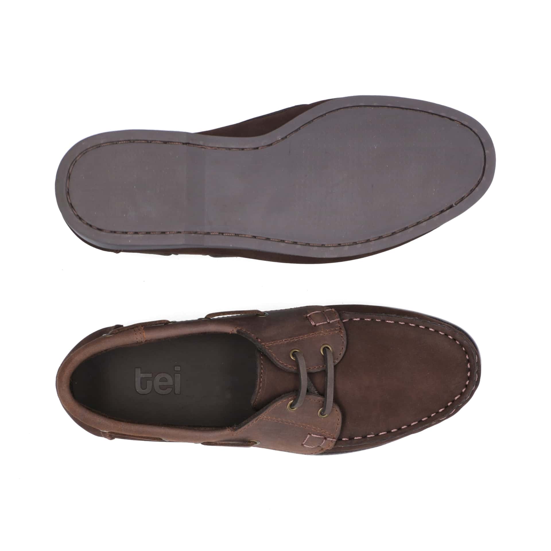 Mocasines Boat Shoes Combinados Cuero Nobuck Café - miniatura 4