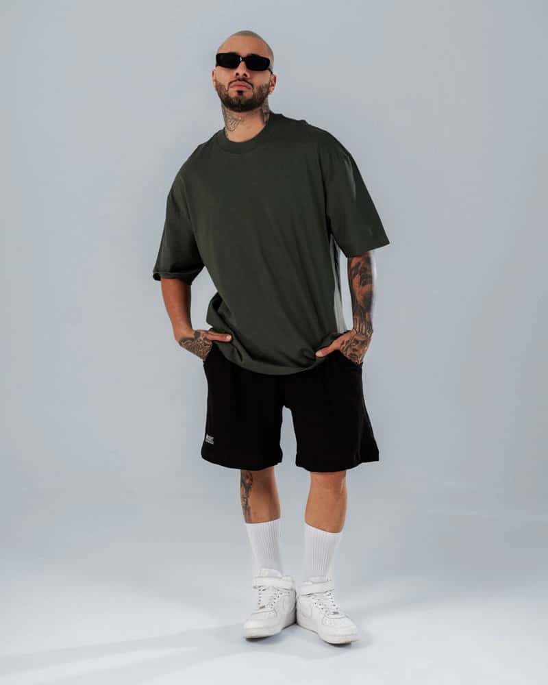 Camiseta Para Hombre Oversize Básica Verde - miniatura 6