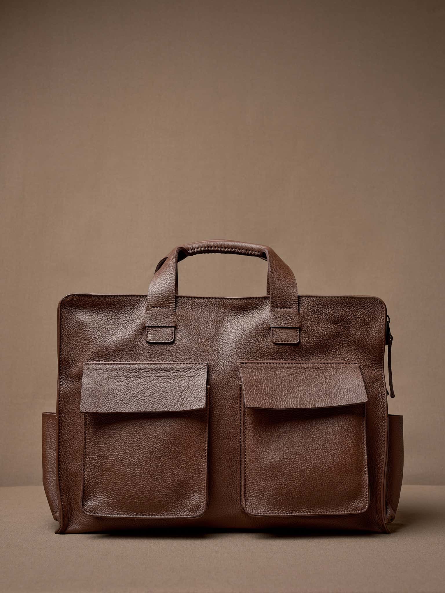 Double Pocket Briefcase · Brown