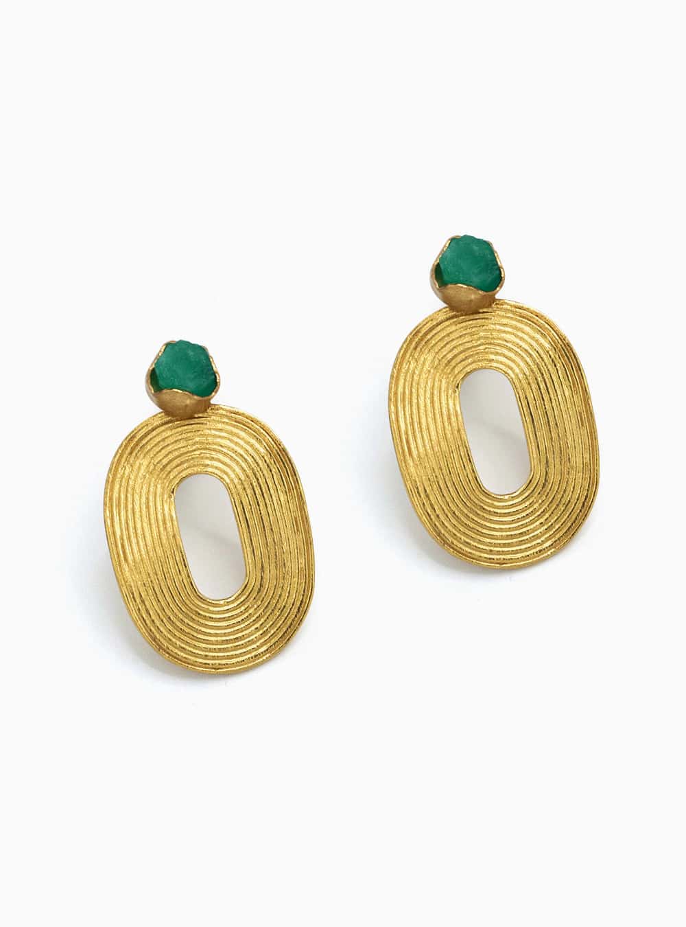 Aretes Front Back Waves Esmeralda