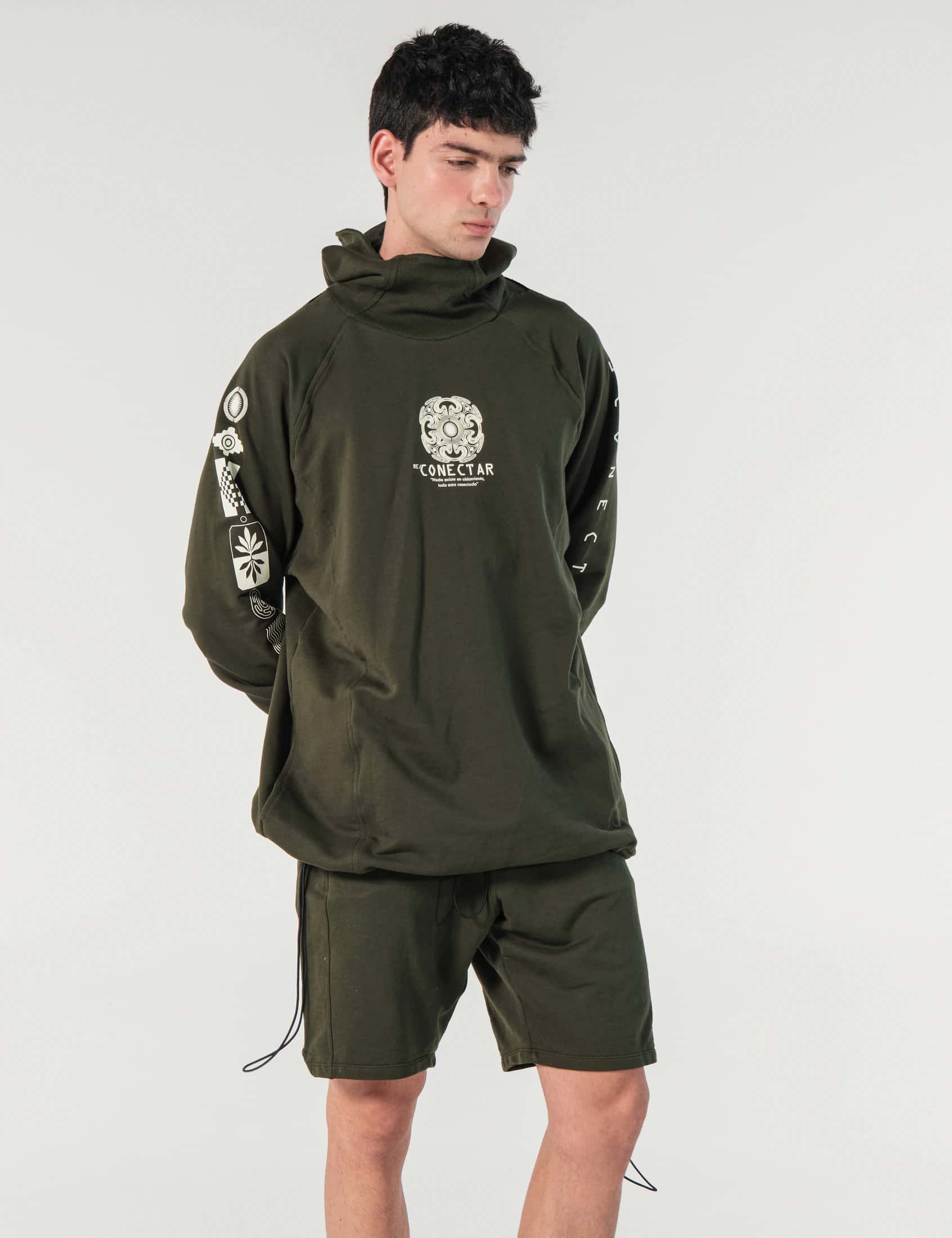 Bermuda Dominguera Regular Fit Basica Verde Militar Hombre