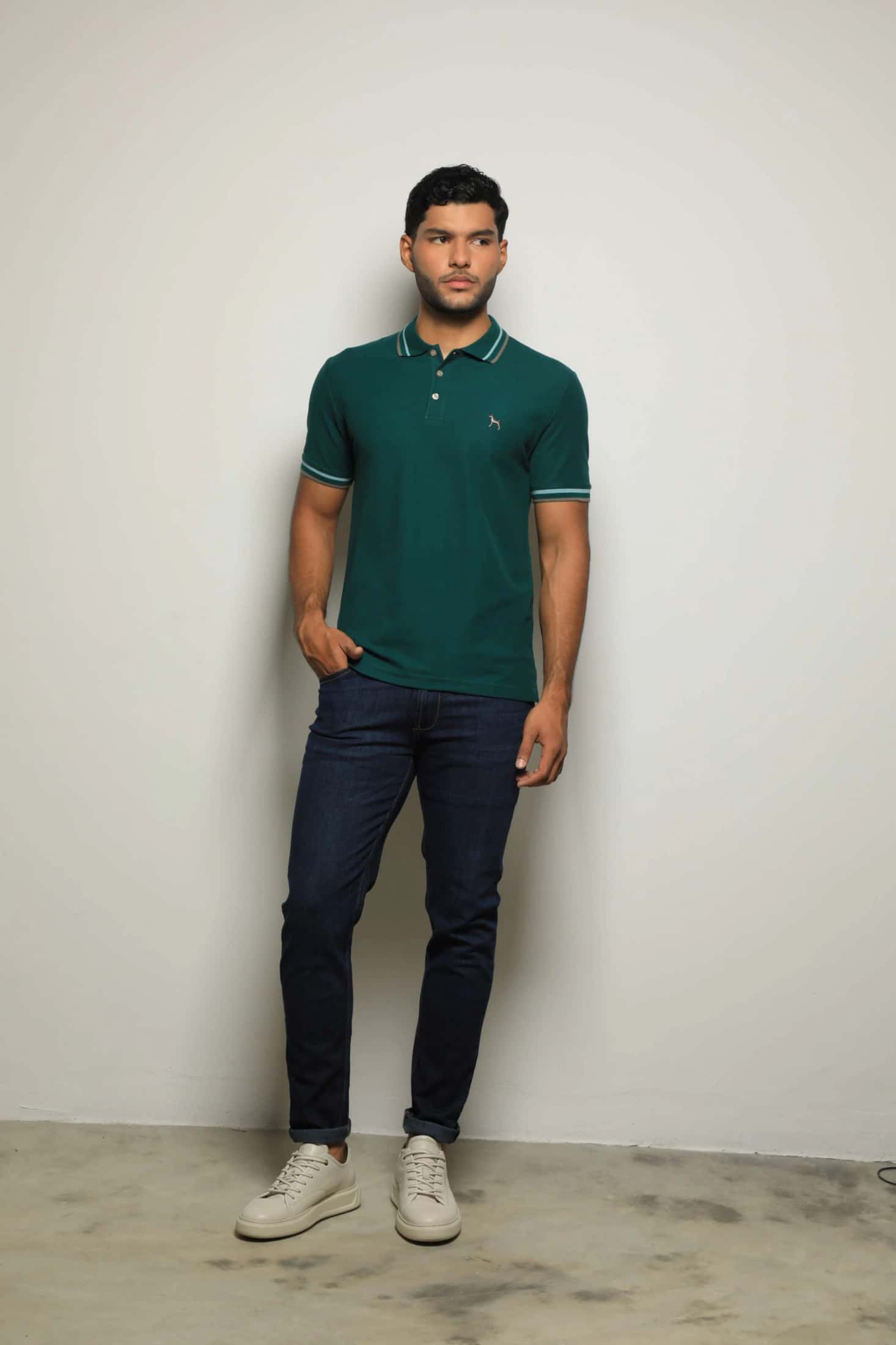 Polo Básica Verde Oscuro