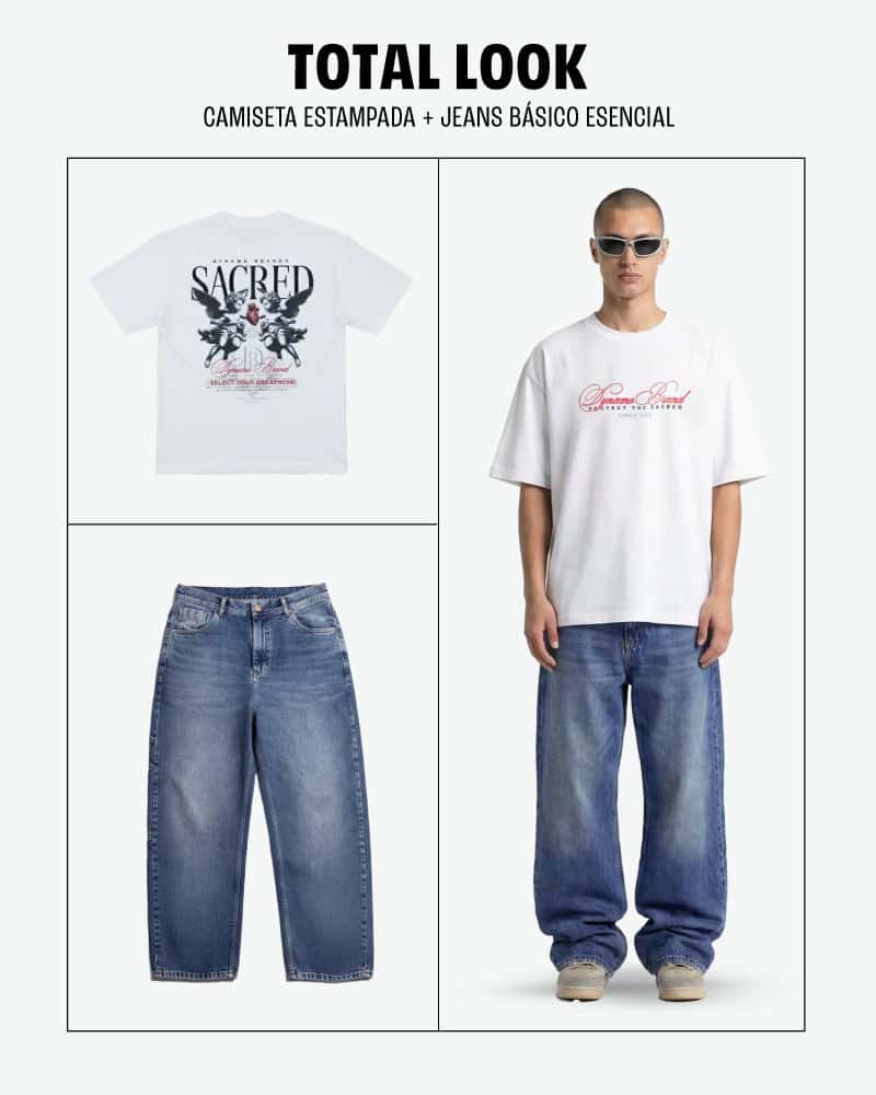 Total Look - Sacred White + Blue Denim - miniatura 1