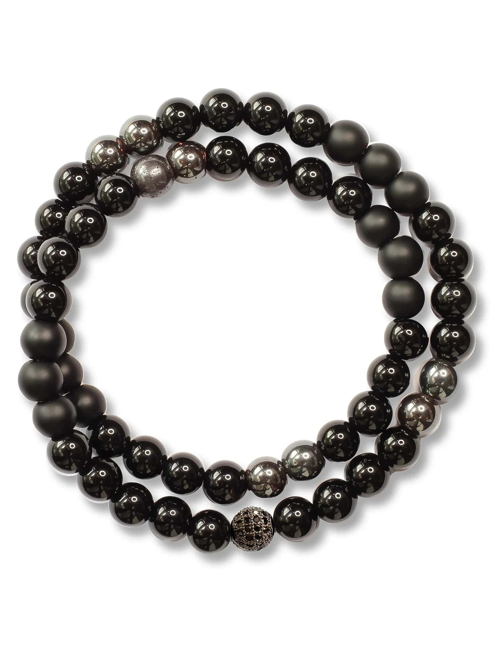 Brazalete All Black Doble 6mm
