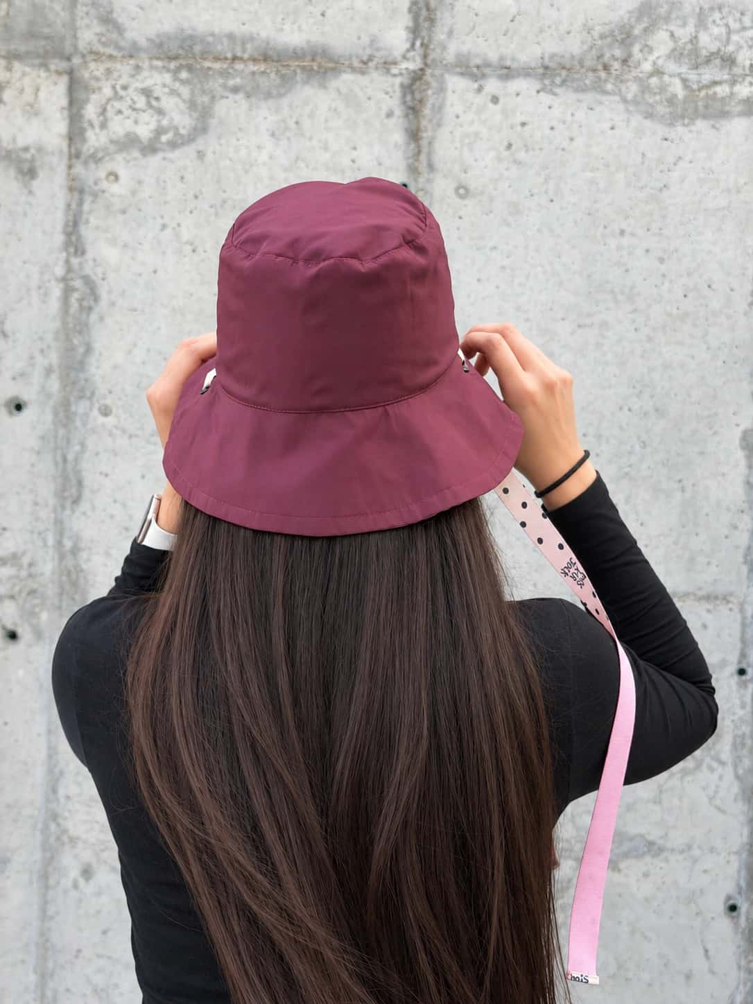 Bucket Hat Doble Faz Vinotinto Rosa - miniatura 5