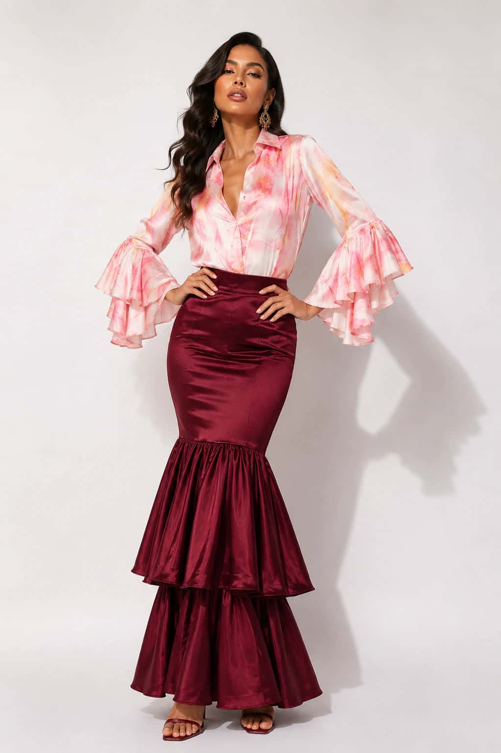 Blusa Anekio Plumas Salmon - miniatura 2