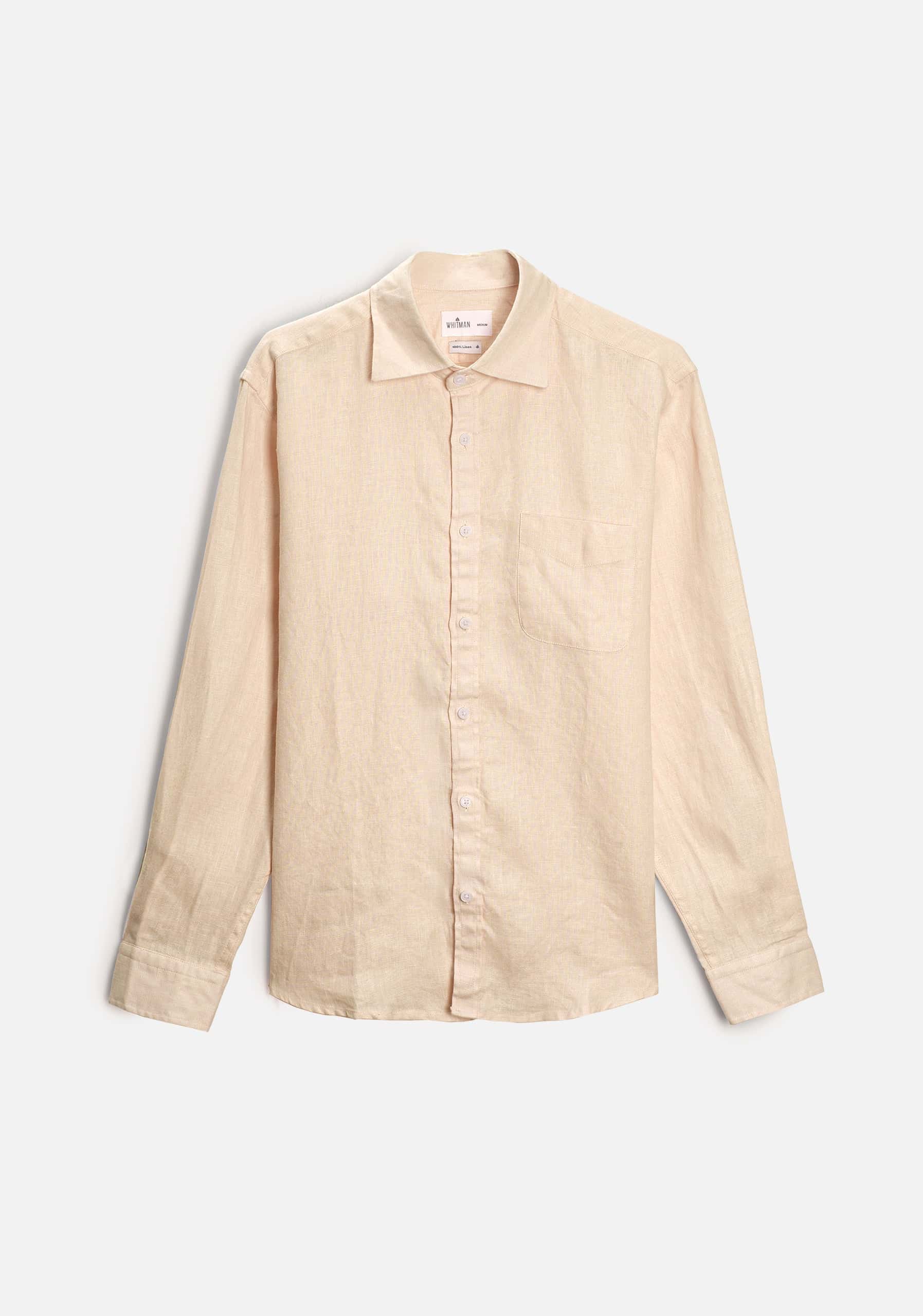 Camisa H CI Lino Unicolor Bols Avena