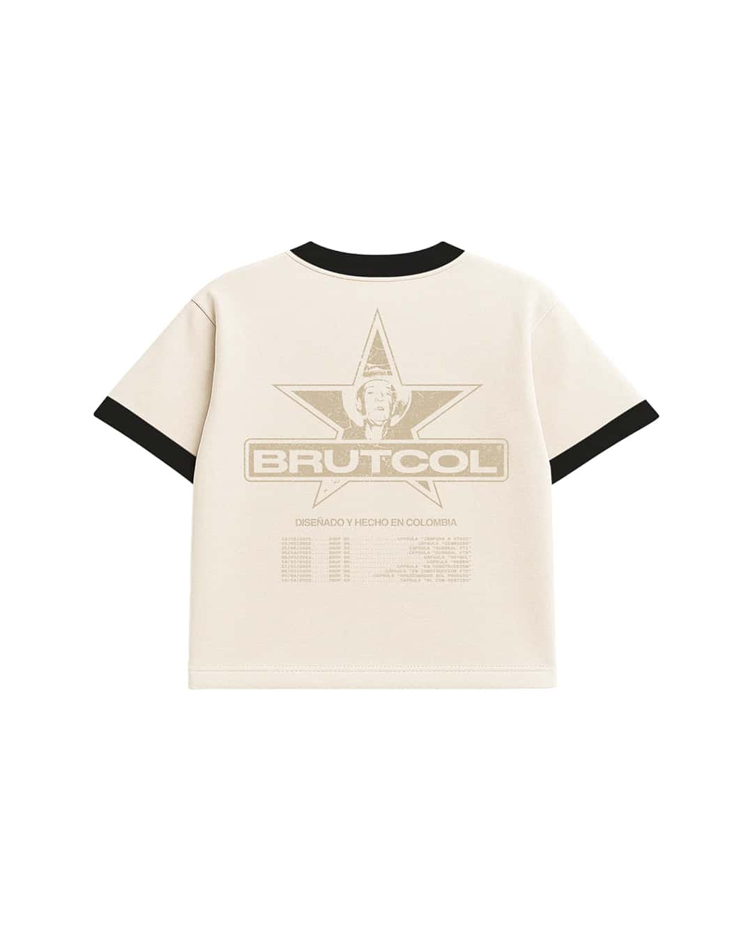 CAMISETA OVERSIZE CROPPED BRUTCOL® TOUR EN EL CON-SENTIDO – CUELLO NEGRO - miniatura 5