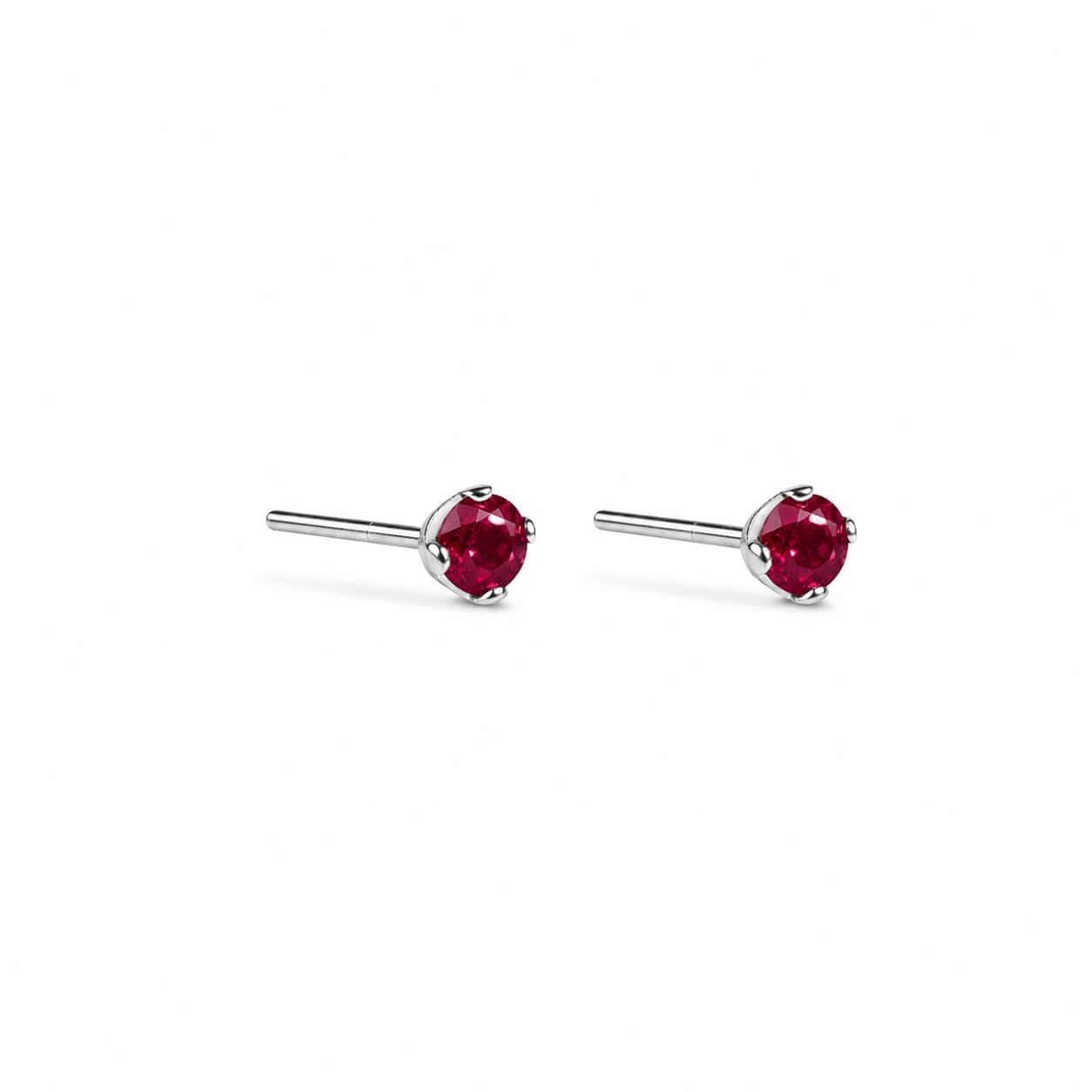 SILVER FACET RUBY | TOPOS CON RUBÍ EN PLATA LEY 925
