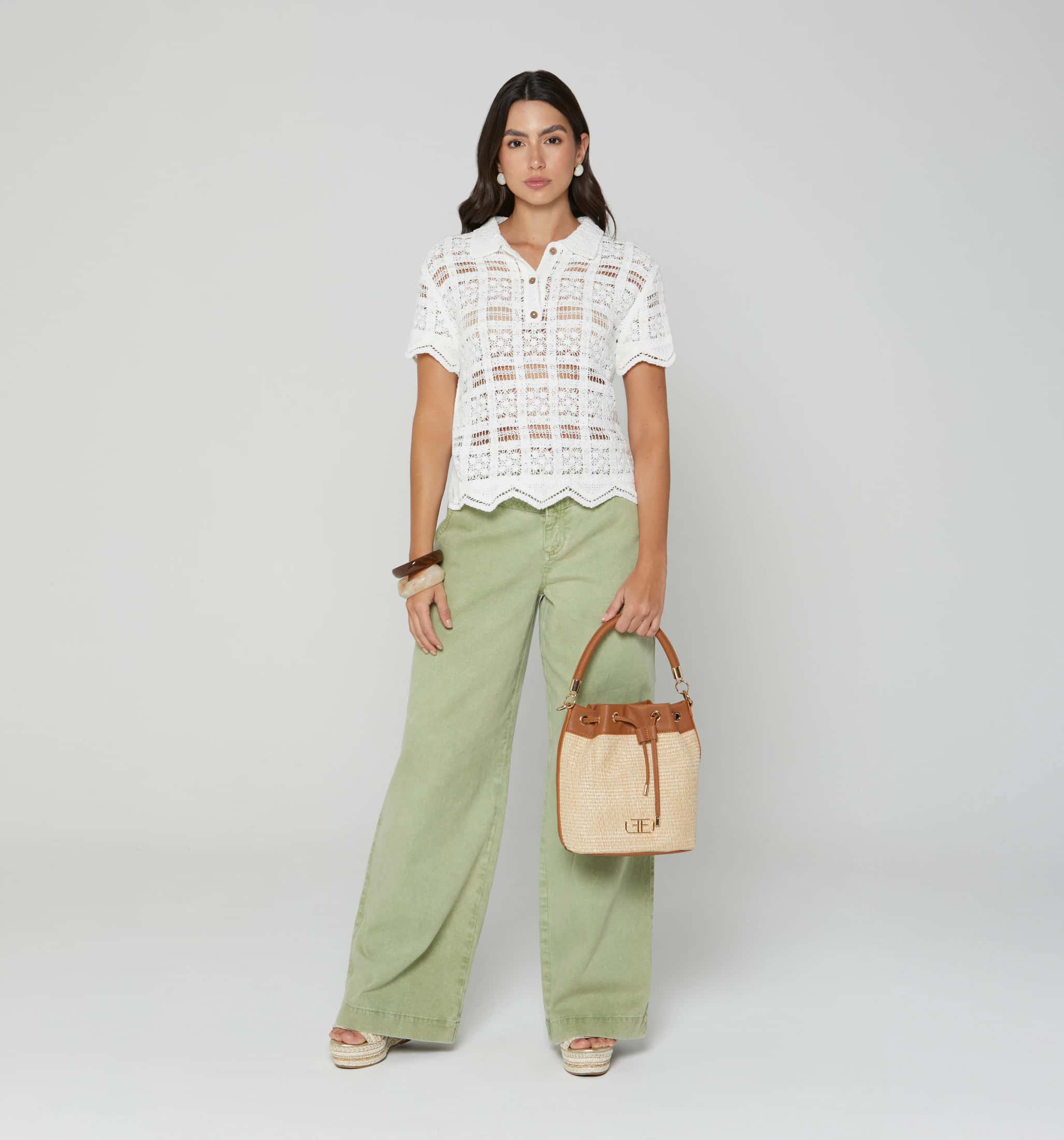 Blusa manga corta en crochet