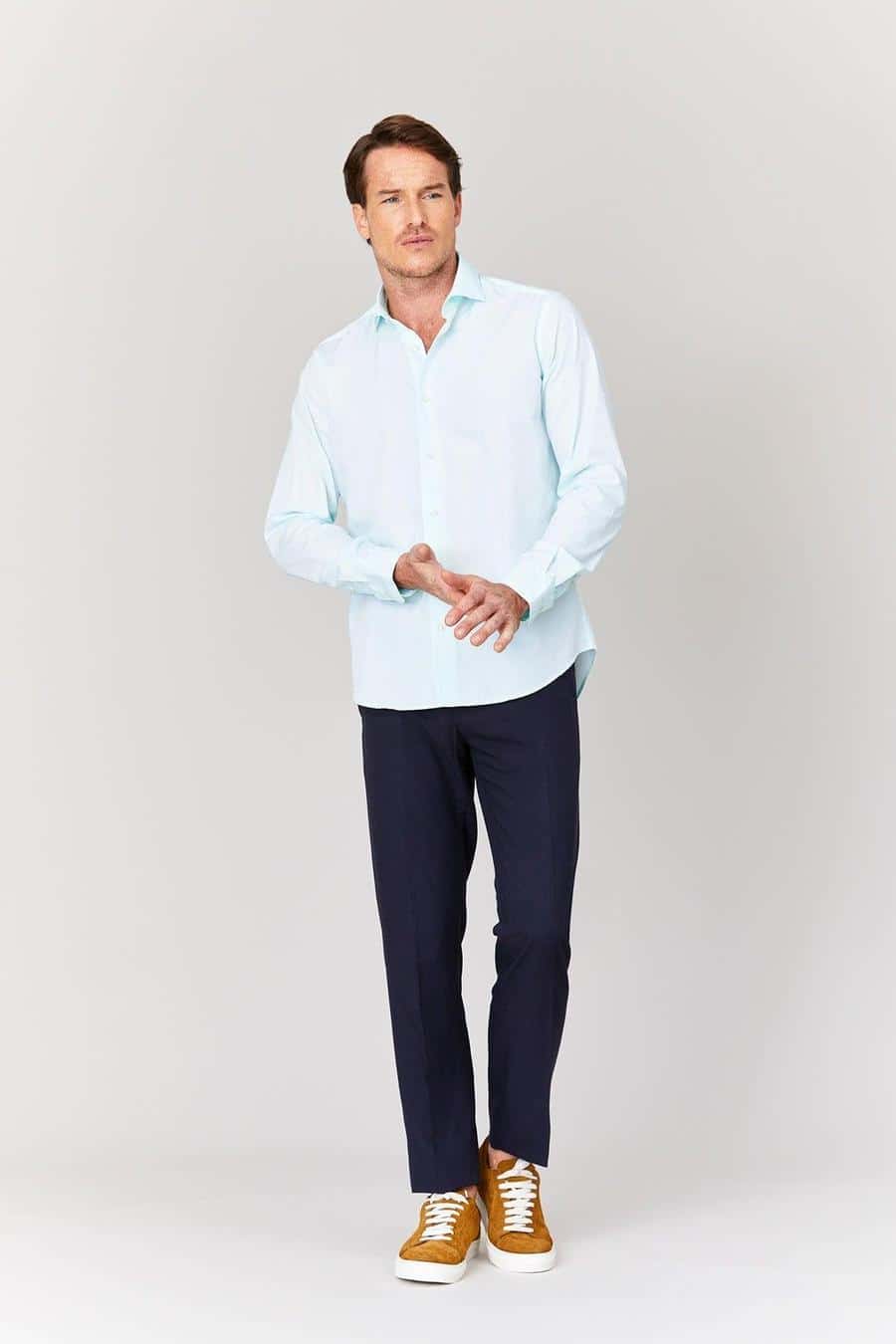 Men's cotton shirt sky blue muslin