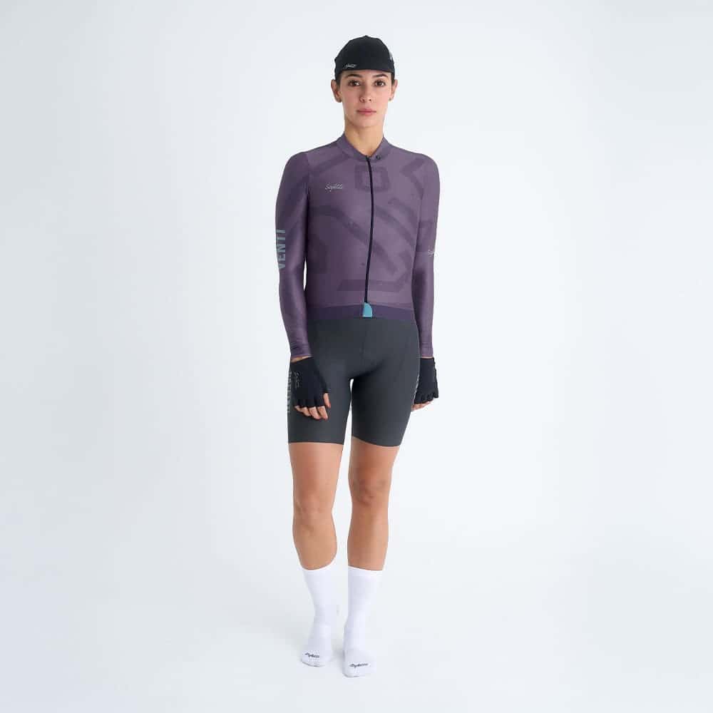 CAMISA CICLISMO MANGA LARGA ENGRAVED PURPLE  PARA MUJER - miniatura 1
