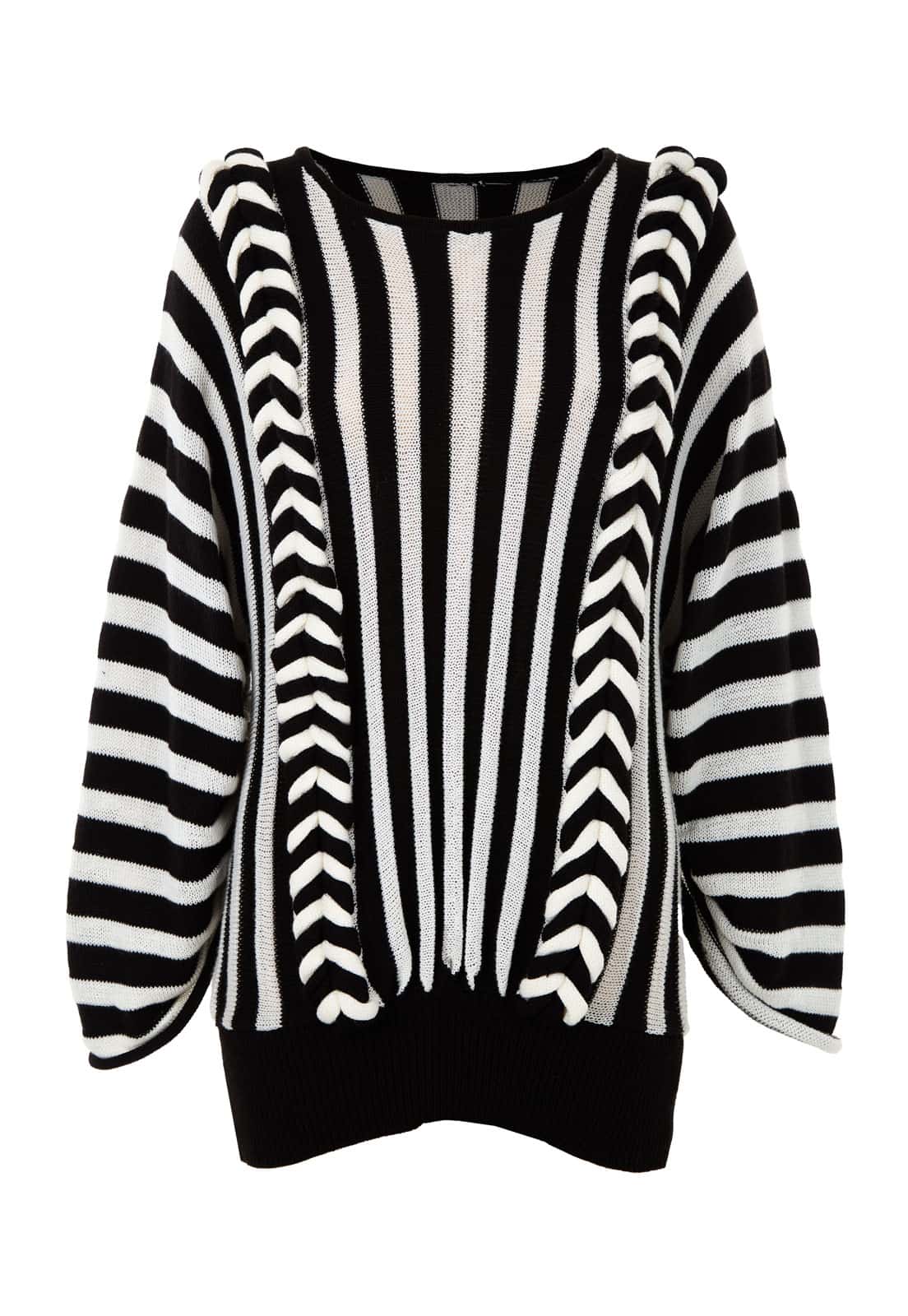BRAIDED PLEATED SWEATER