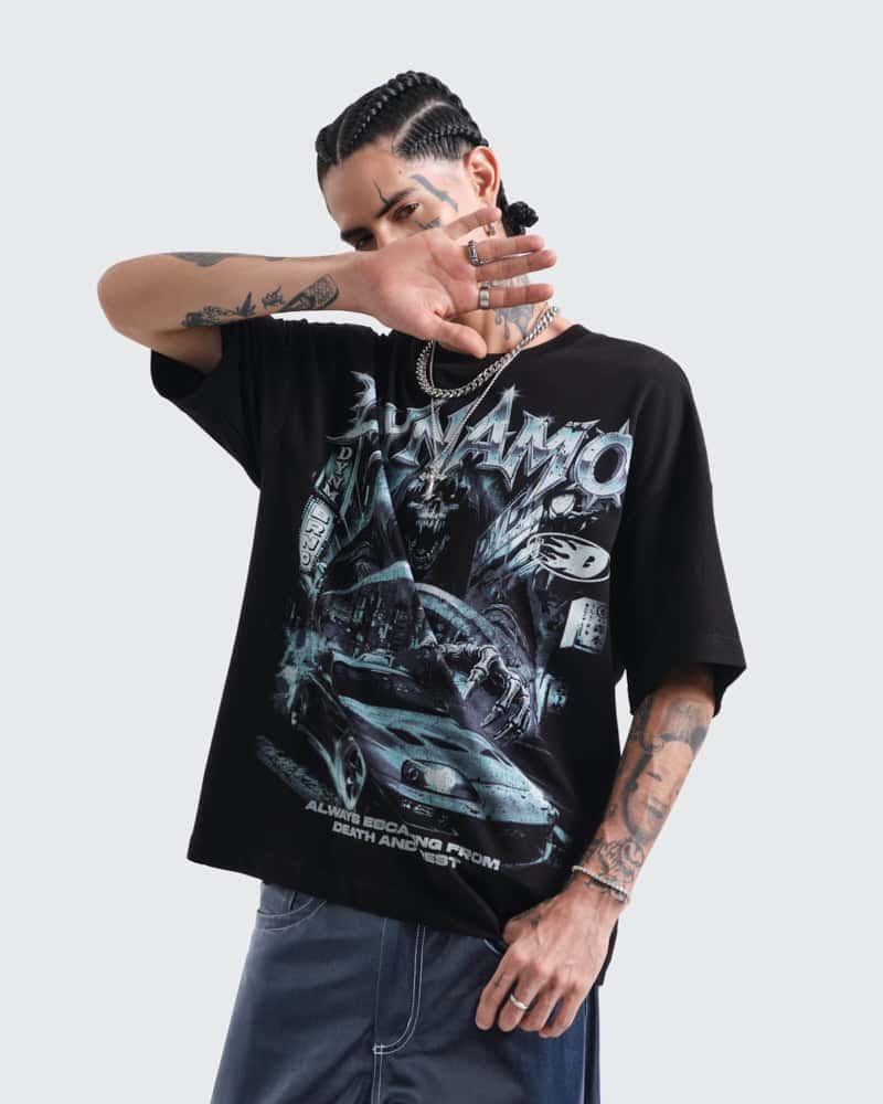 Camiseta Negra Oversize Fearless - miniatura 4