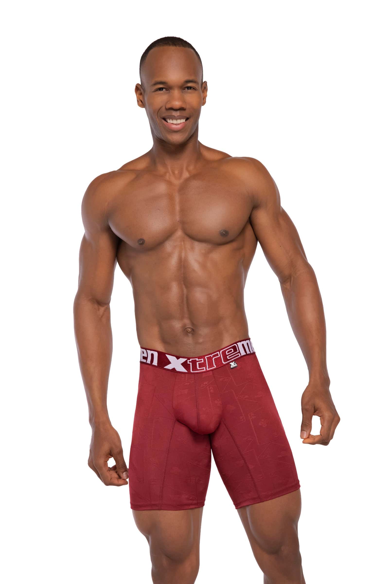 BOXER  CLÁSICO LARGO MICROFIBRA NAIPE VINO