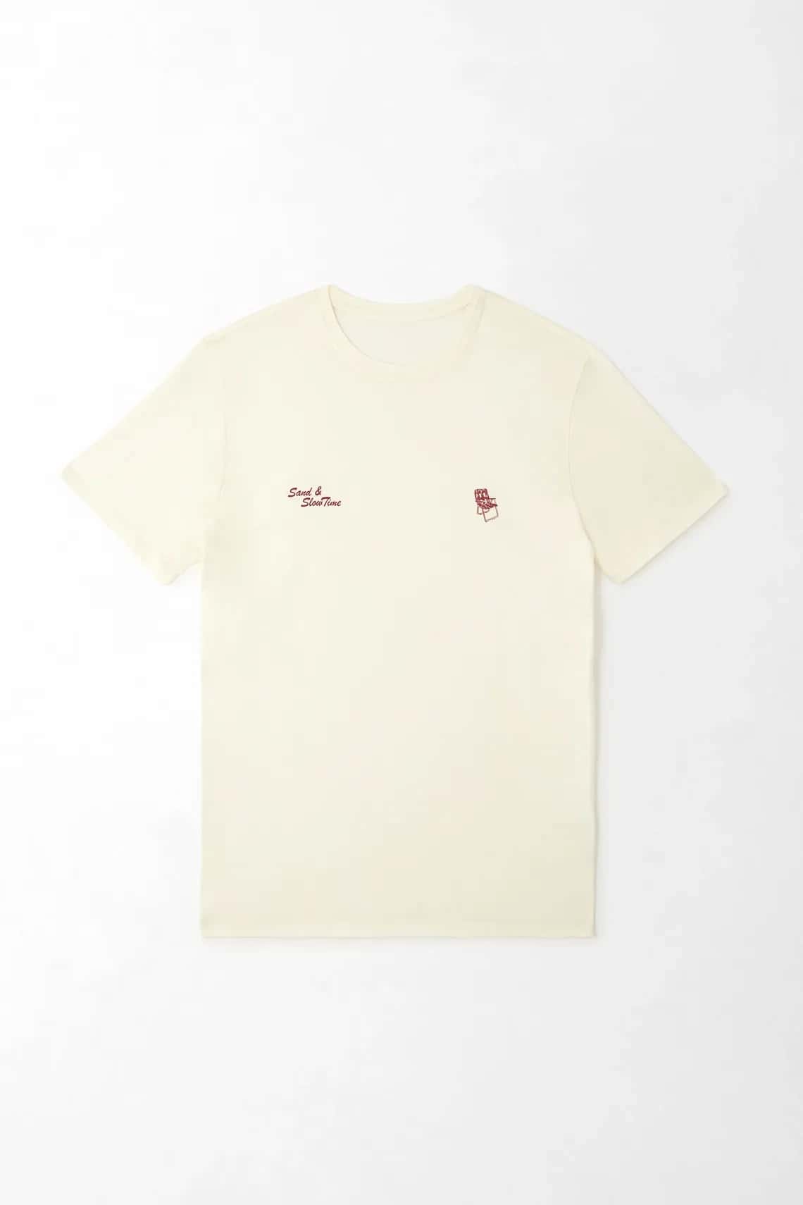 Camiseta estampada en frente crudo para hombre