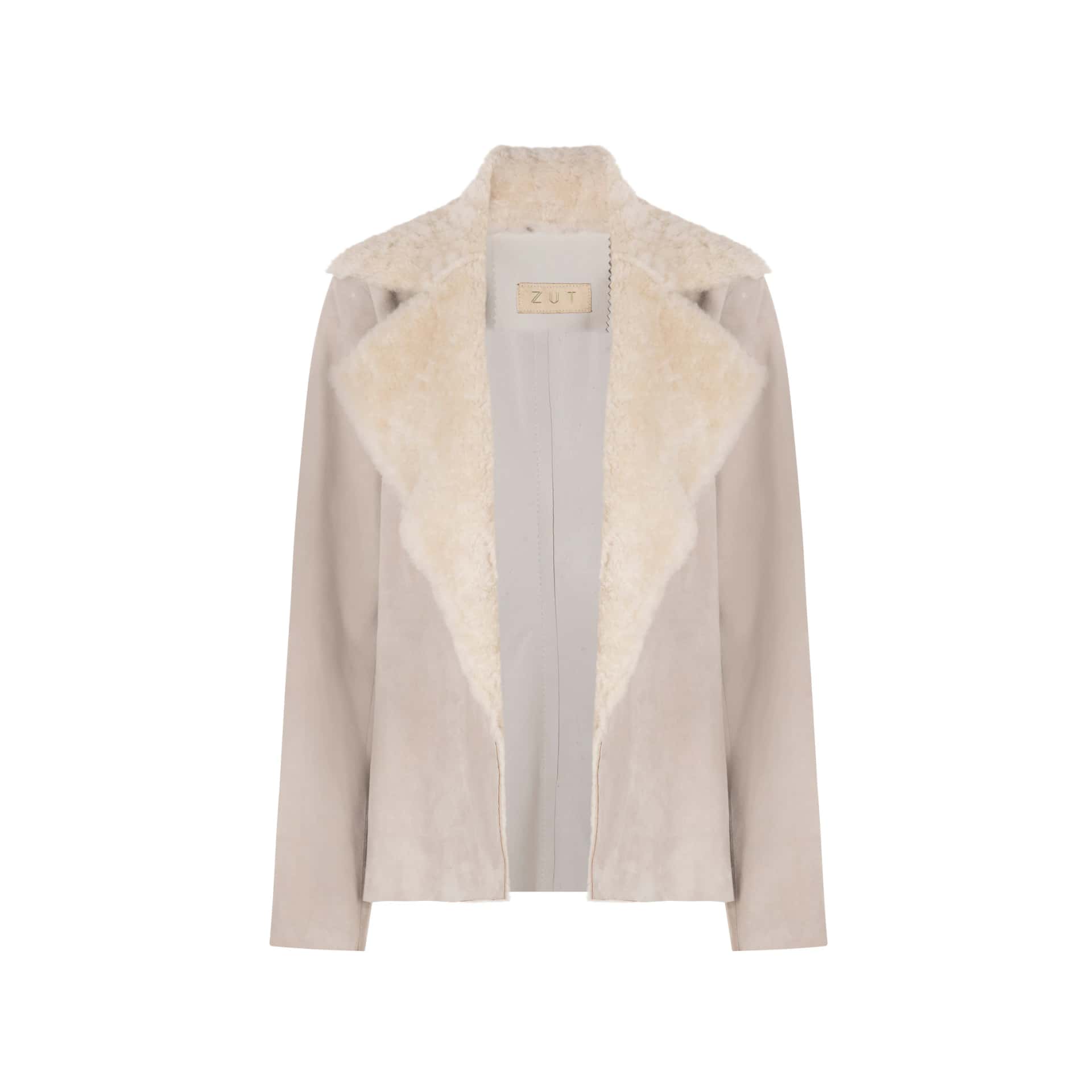 MARTHA SHEEPSKIN LAPEL JACKET WITH POCKETS