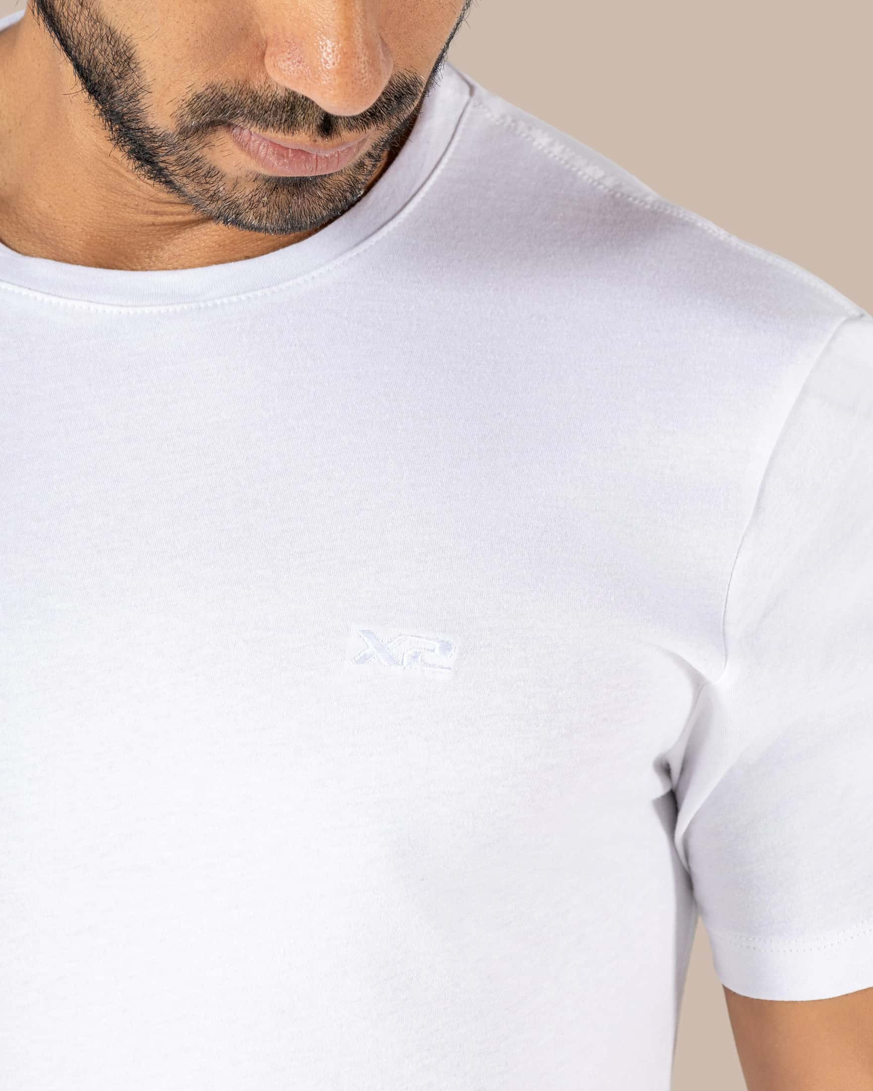Camiseta Cuello Redondo Algodón Parma Blanco X2
