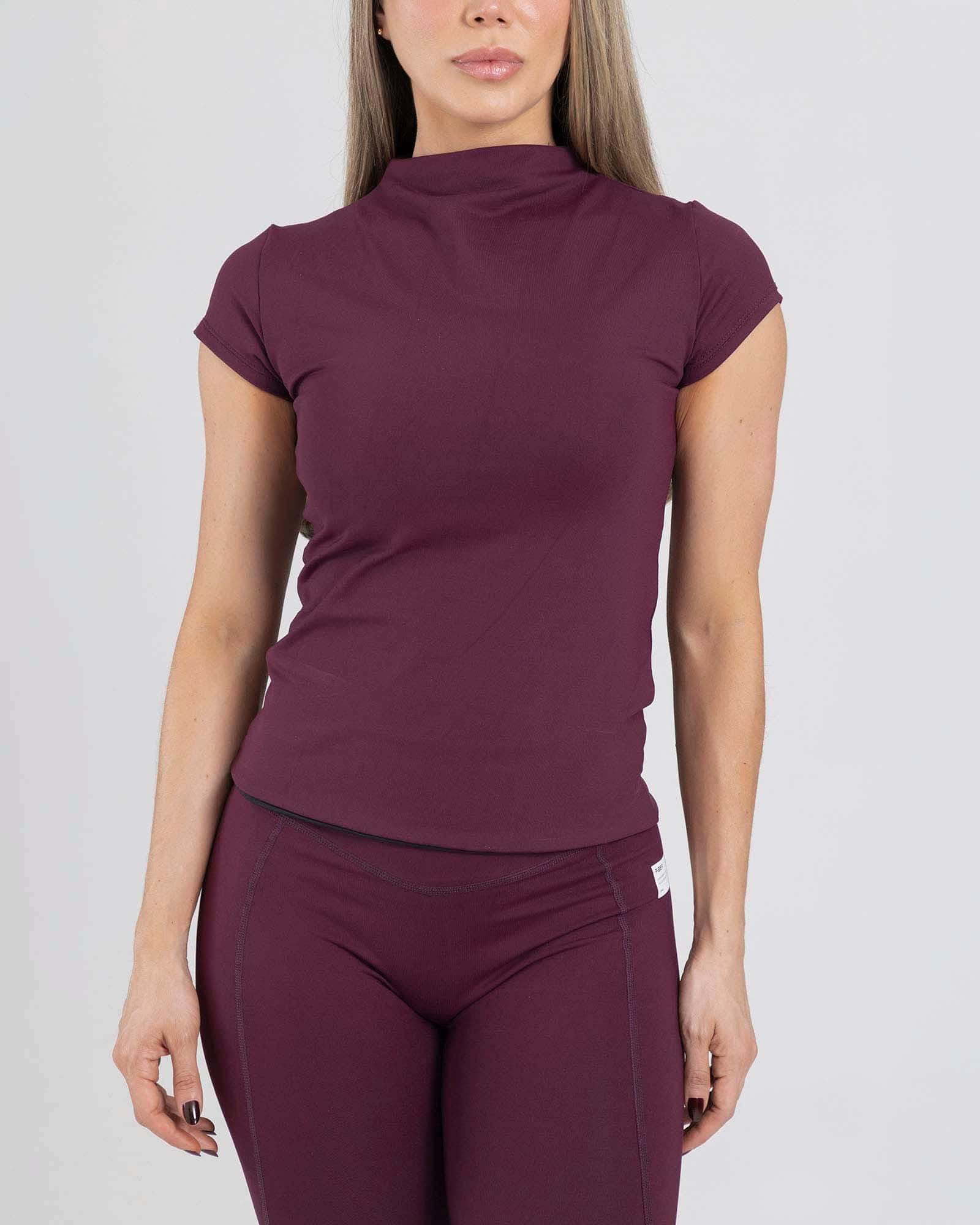 Blusa manga corta zenith vinotinto burgundy flexi FIBER
