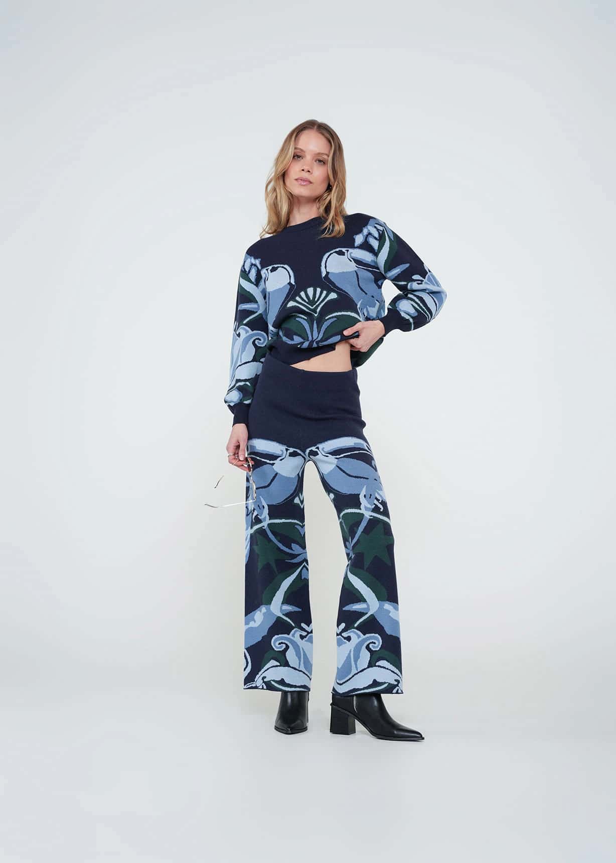 Pantalón Wide Leg tejido