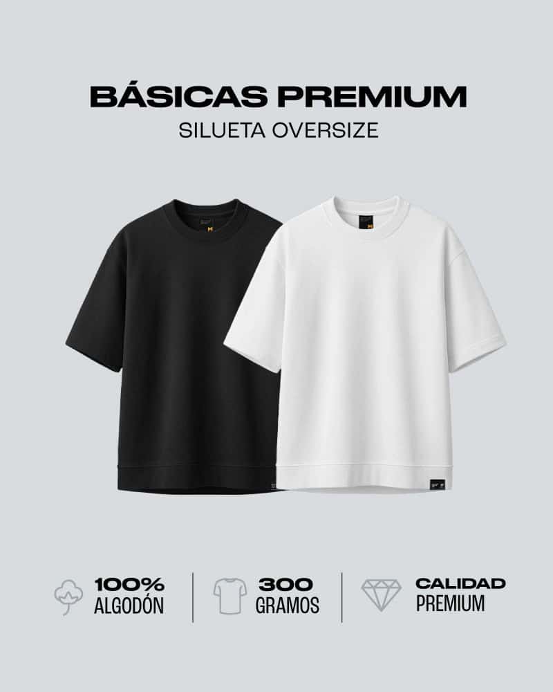 Duo Pack Camisetas Básicas Oversize Essentials - Premium 300G - miniatura 1