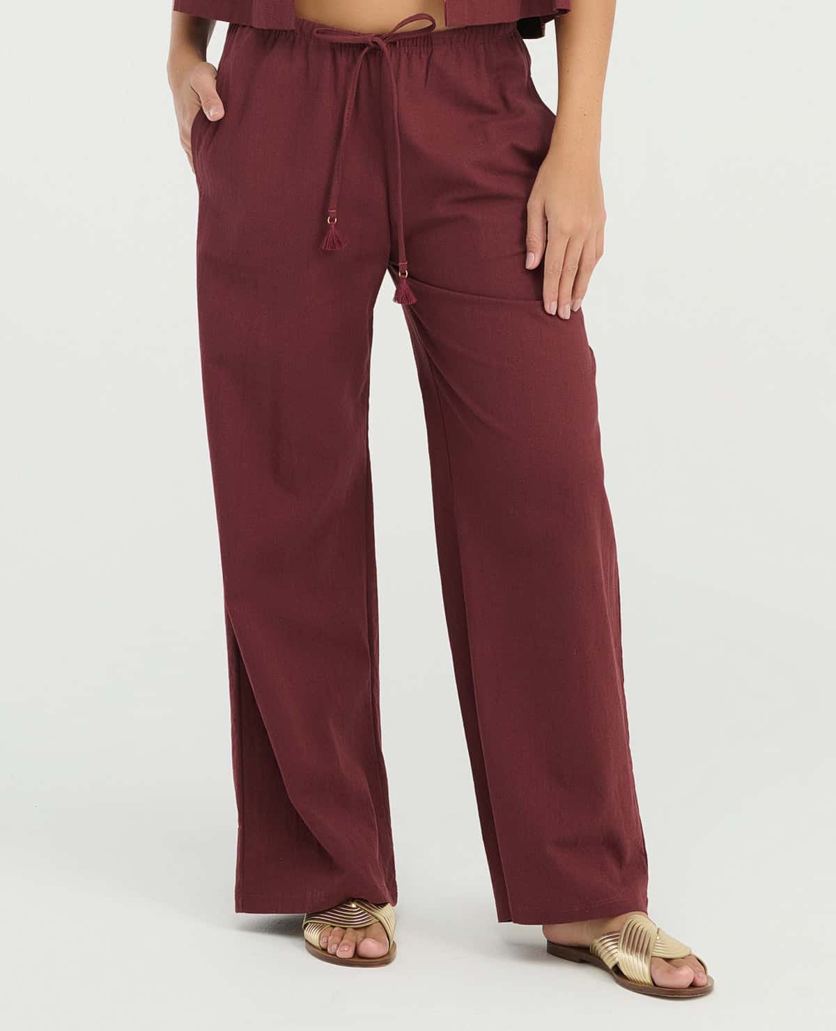 Pantalon | Corte Recto | Tiras Ajustables