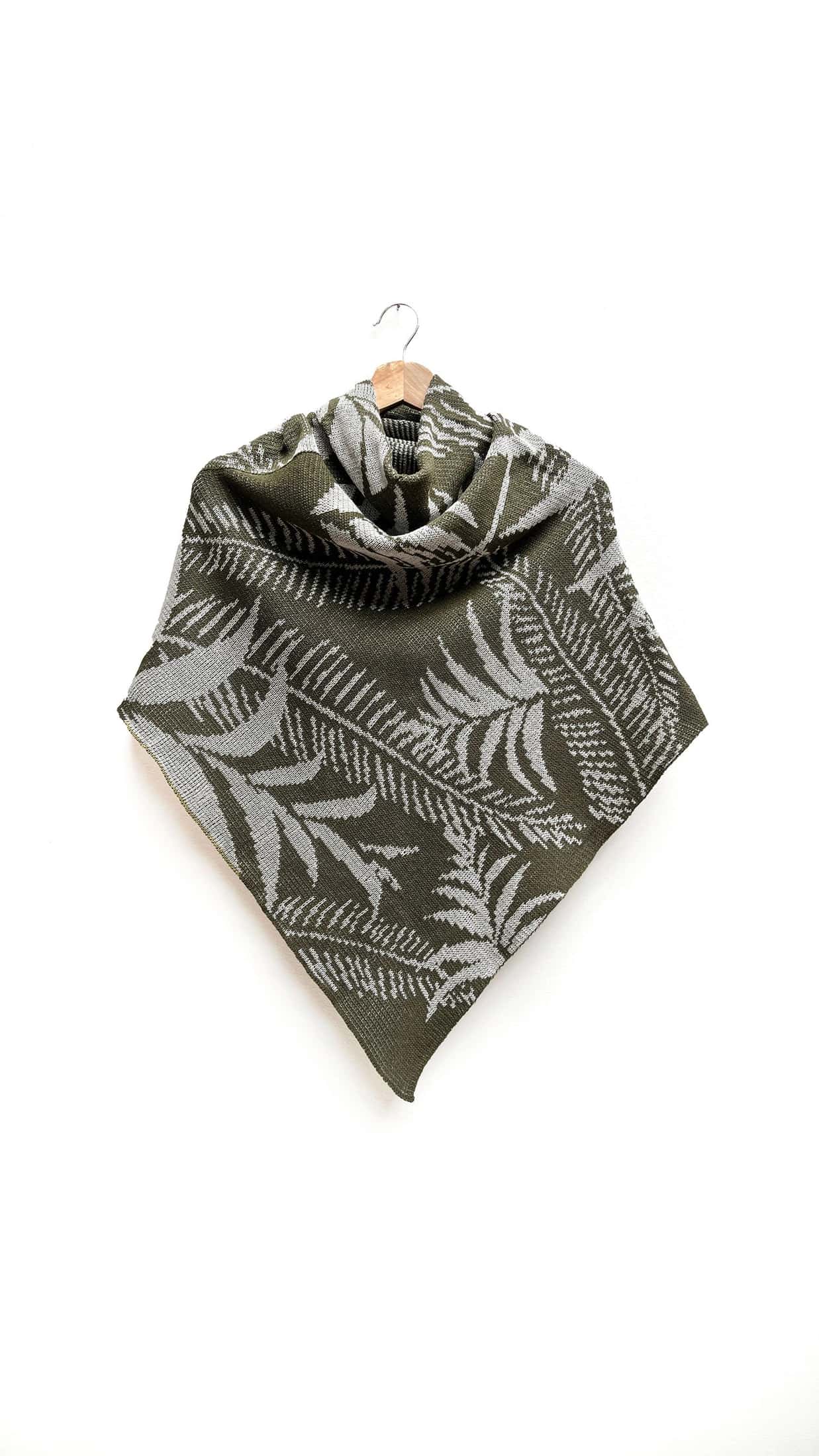 Poncho Palmas - verde militar y gris claro
