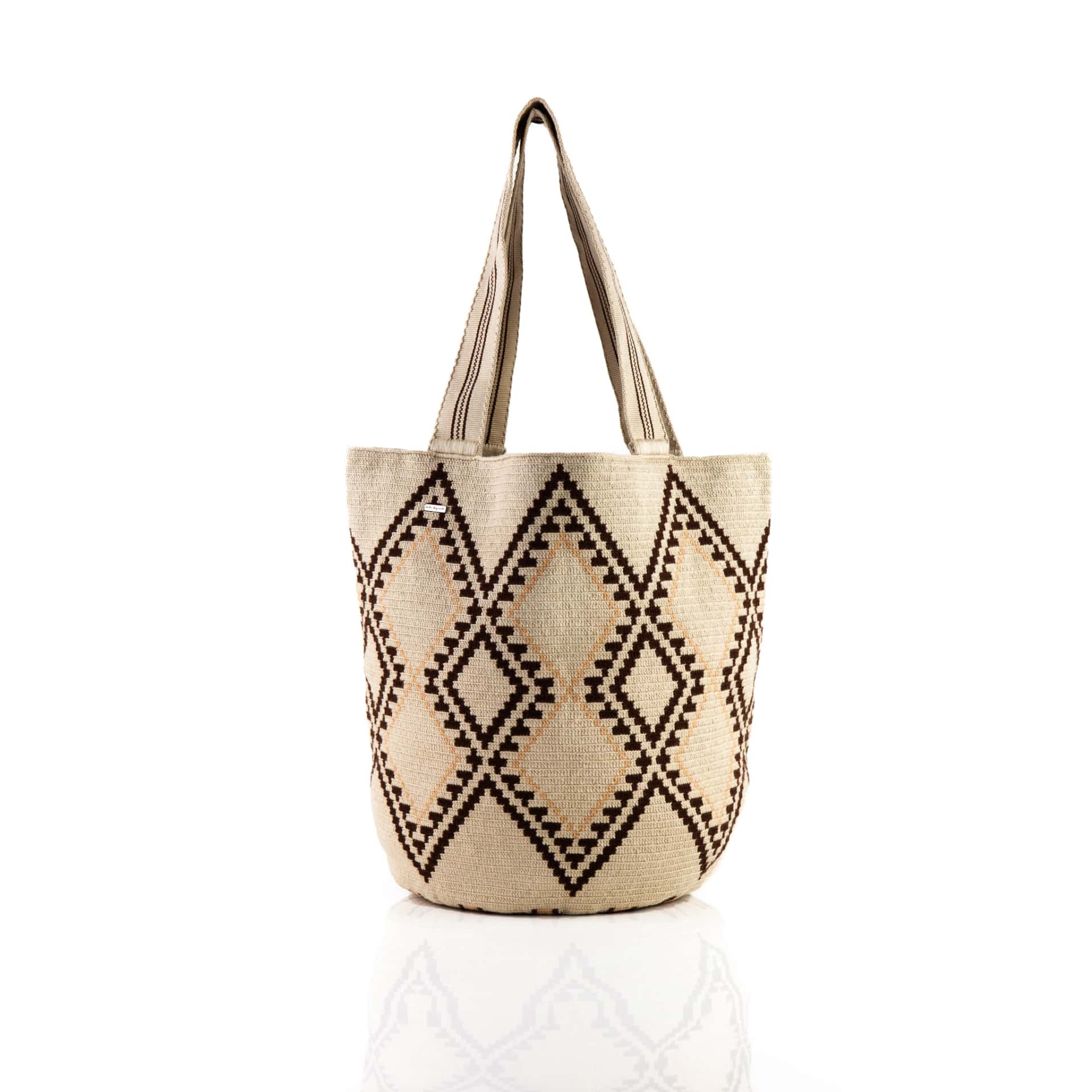 Maxi Bolso Wayuu Arena/Marrón