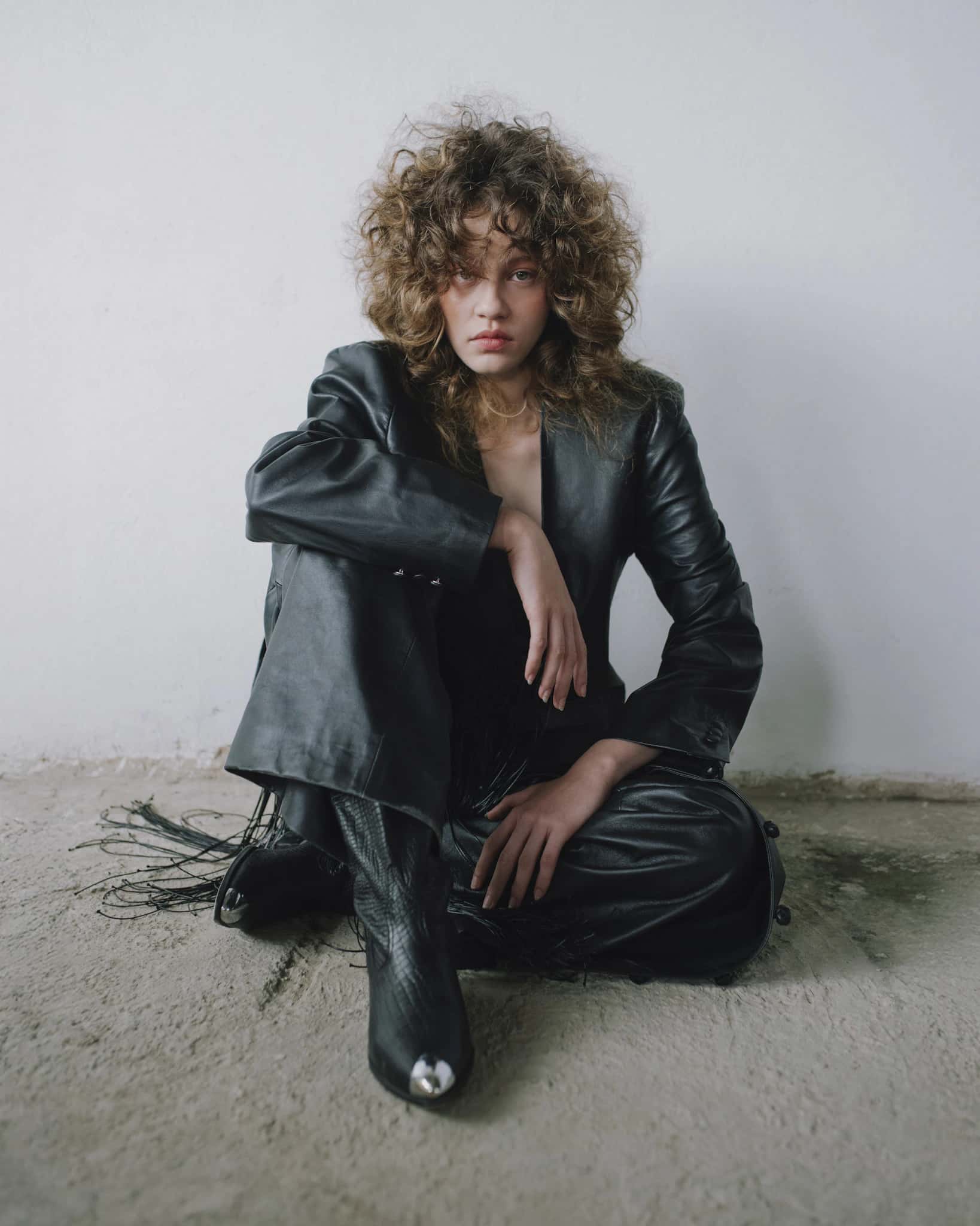 MACRAME LEATHER BLAZER - miniatura 8