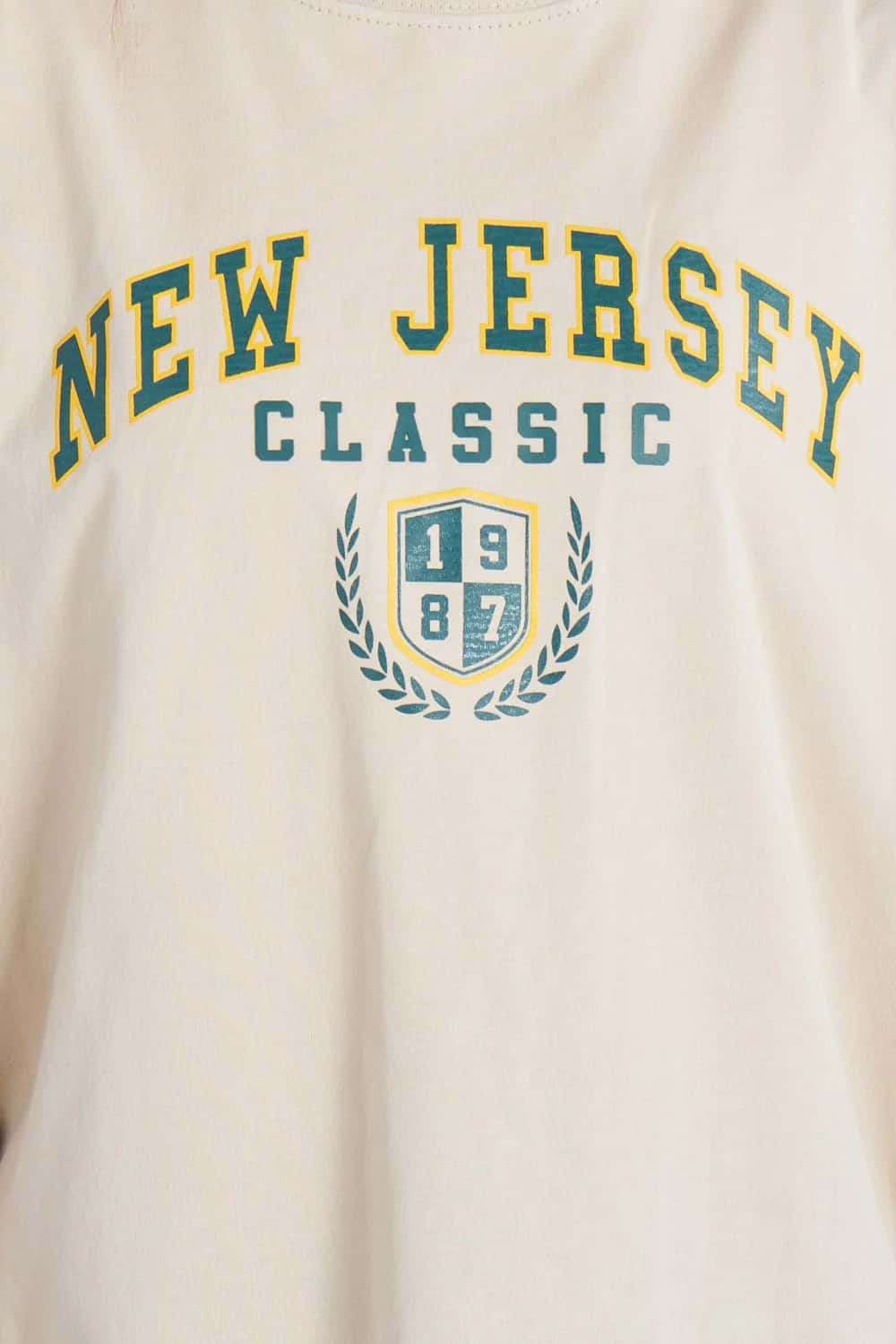 Camiseta oversize estampado New Jersey Beige | DROP 03 | - miniatura 8